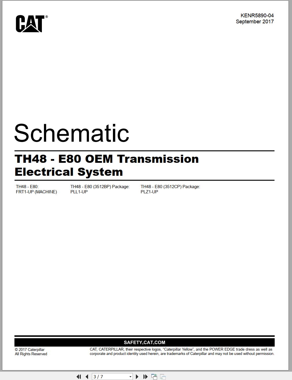 CAT Transmission TH48 E80 OEM Electrical Schematic (1)