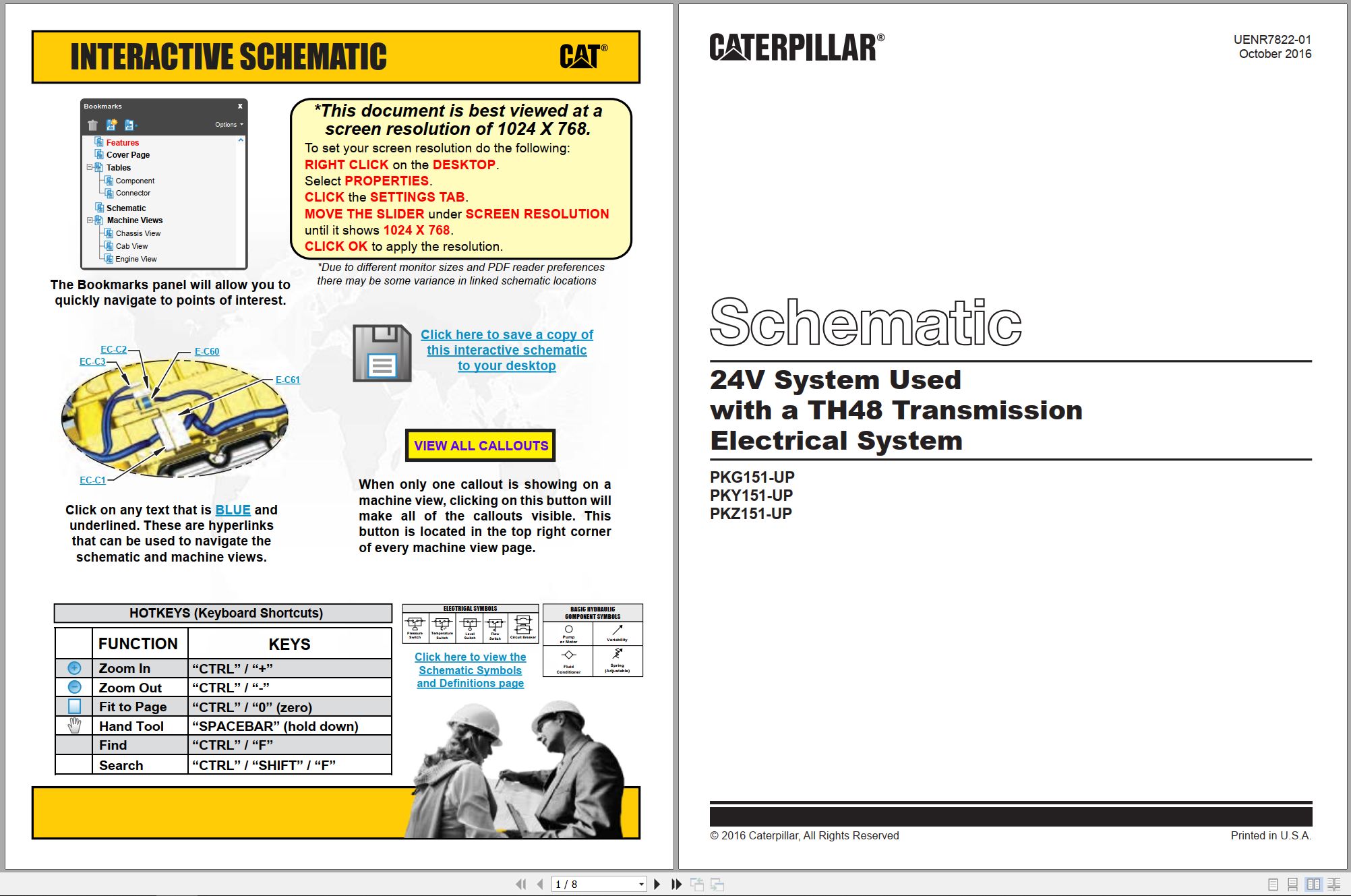 CAT Transmission TH48 Electrical Schematic UENR7822 01 2016 (1)