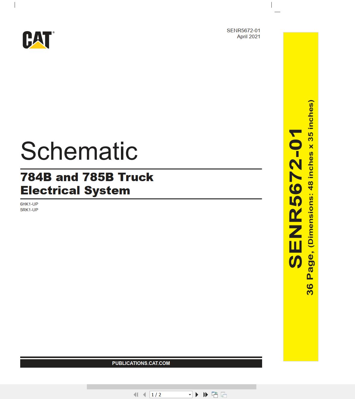 CAT Truck 784B 785B Electrical Schematic SENR5672 01 (1)