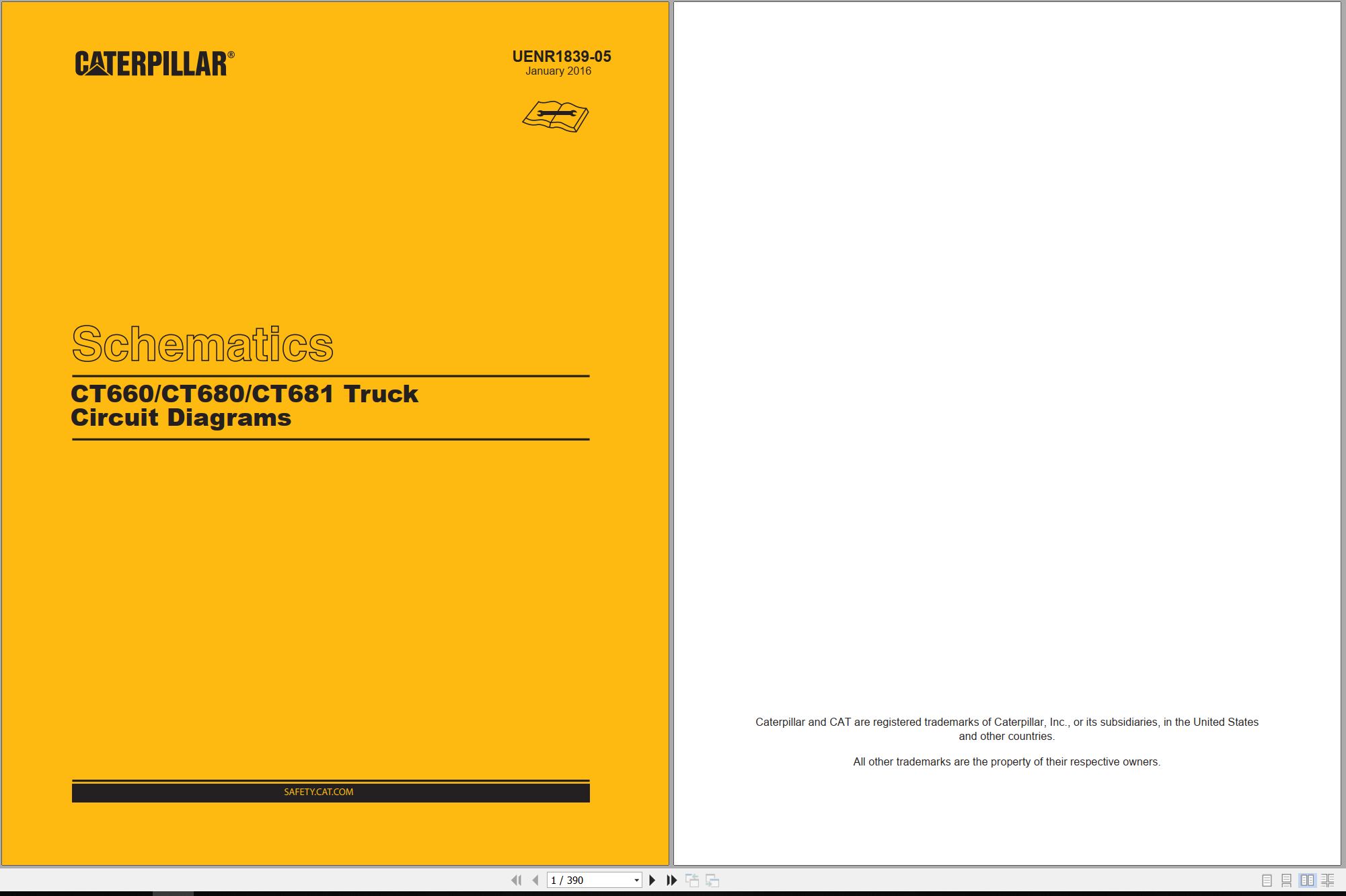 CAT Truck CT660 CT680 CT681 Circuit Diagrams UENR1839 05 2016 (1)