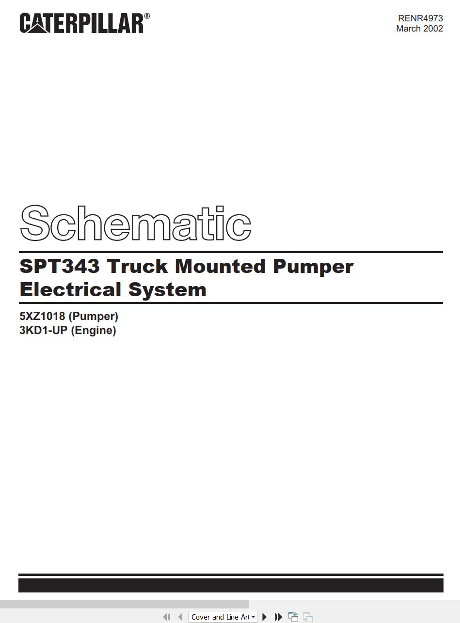 CAT Truck Mounted Pumper SPT343 Electrical Schematic RENR4973 00 2002 (1)