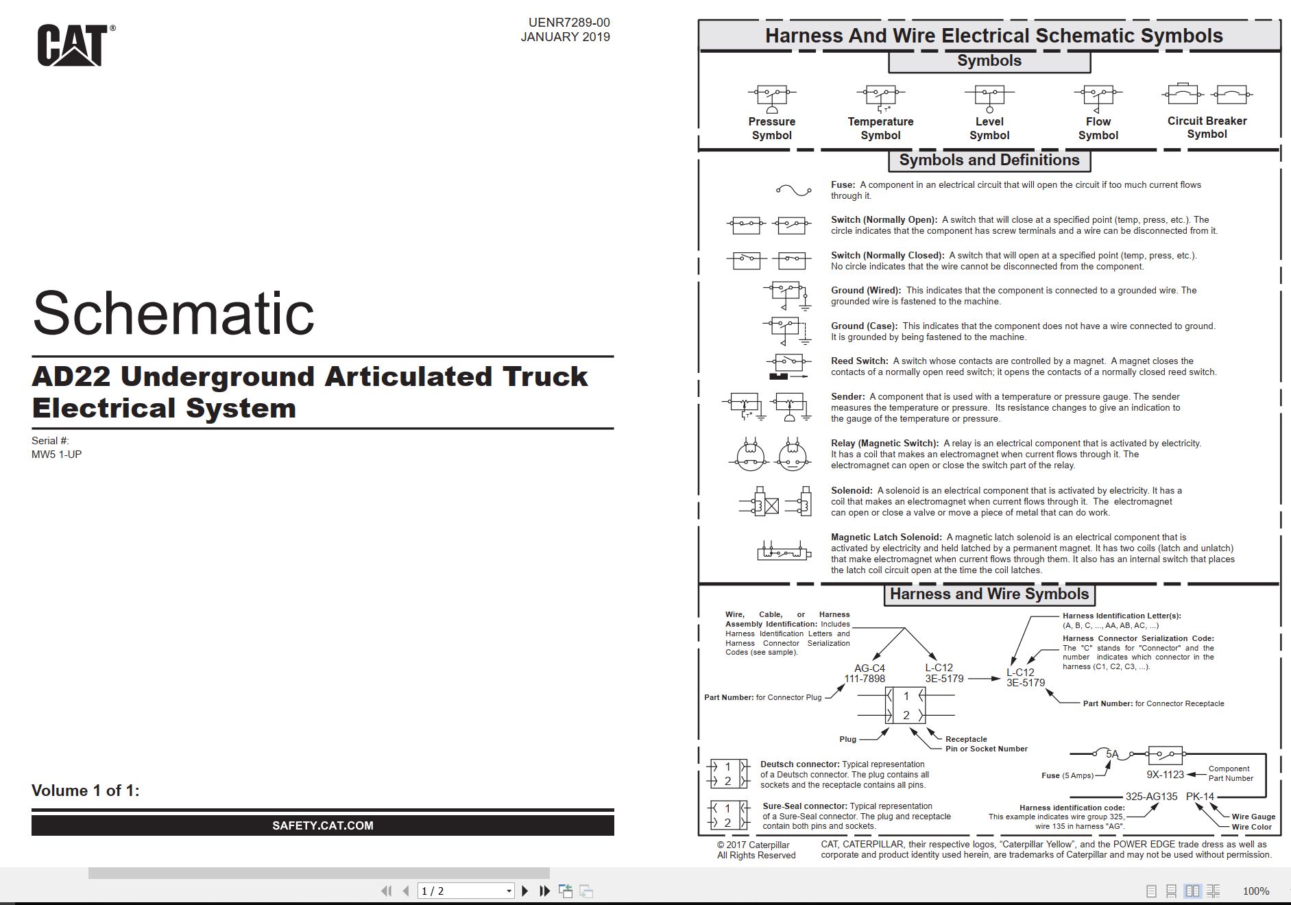 CAT Underground Articulated Truck AD22 Electrical Hydraulic Schematic (1)