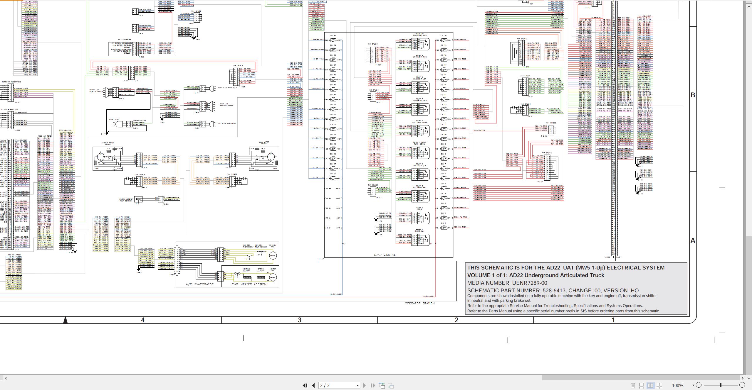 CAT Underground Articulated Truck AD22 Electrical Hydraulic Schematic (2)