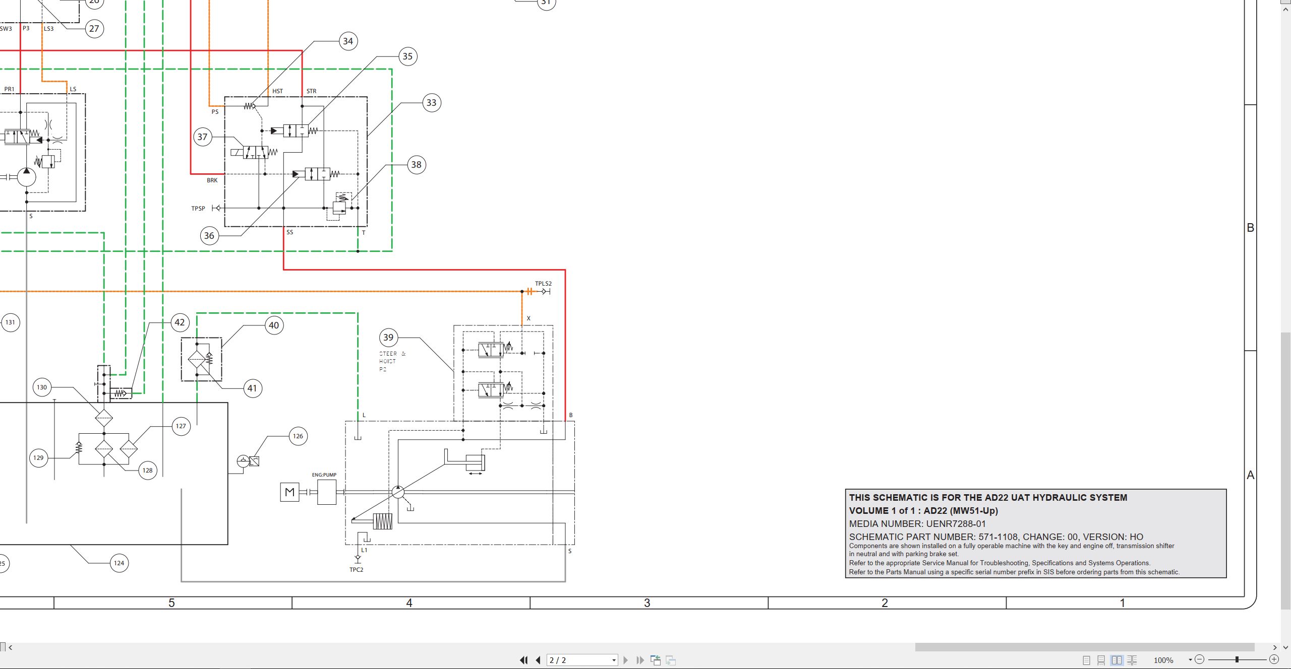 CAT Underground Articulated Truck AD22 Electrical Hydraulic Schematic (3)