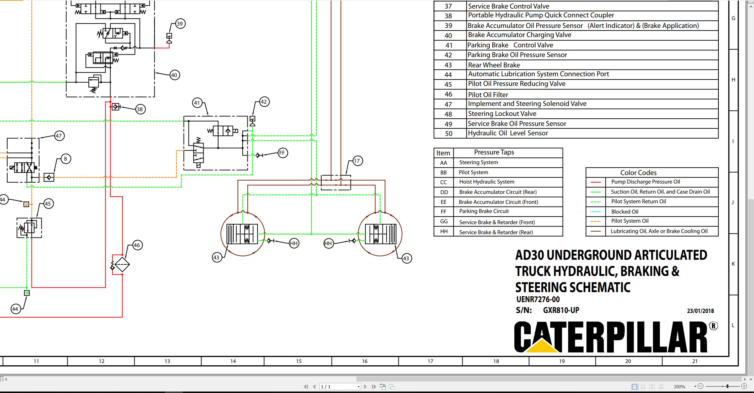 CAT Underground Articulated Truck AD30 Electrical Hydraulic Schematic (3)