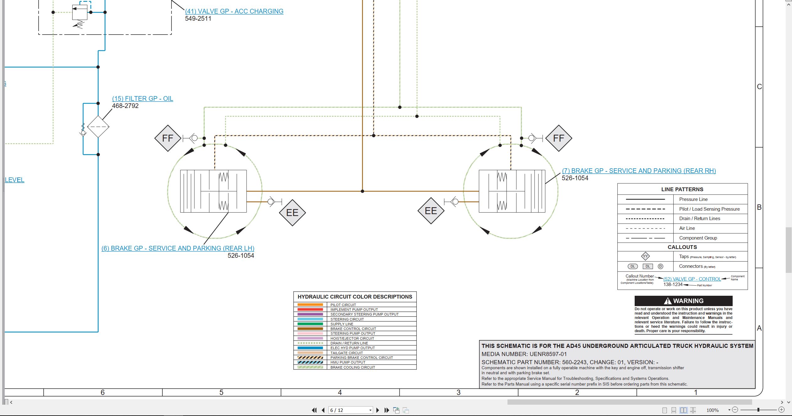 CAT Underground Articulated Truck AD45 Electrical Hydraulic Schematic (3)
