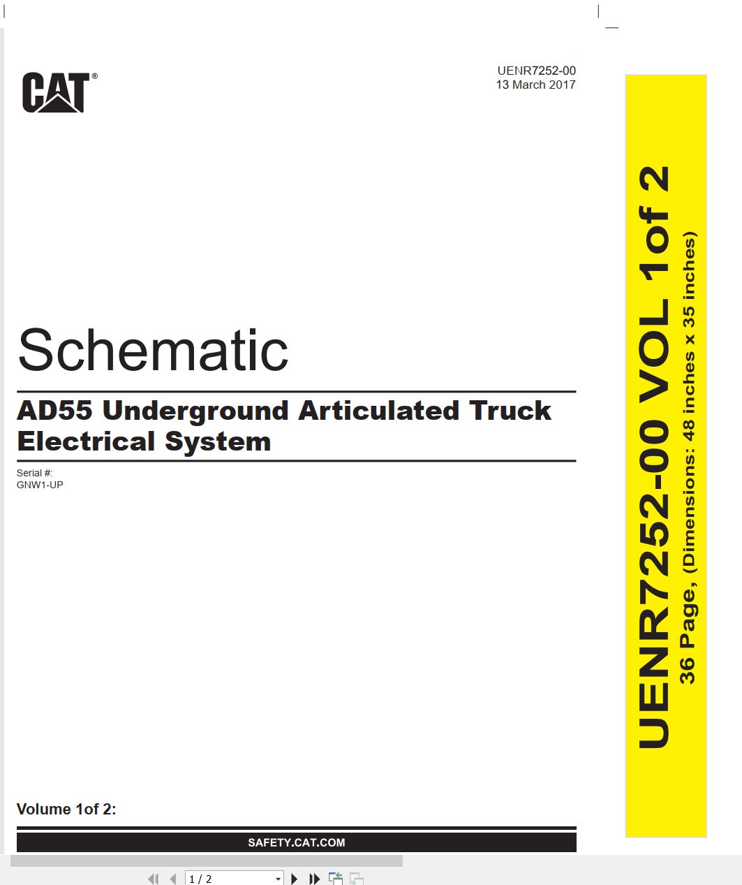 CAT Underground Articulated Truck AD55 Electrical Hydraulic Schematic (1)