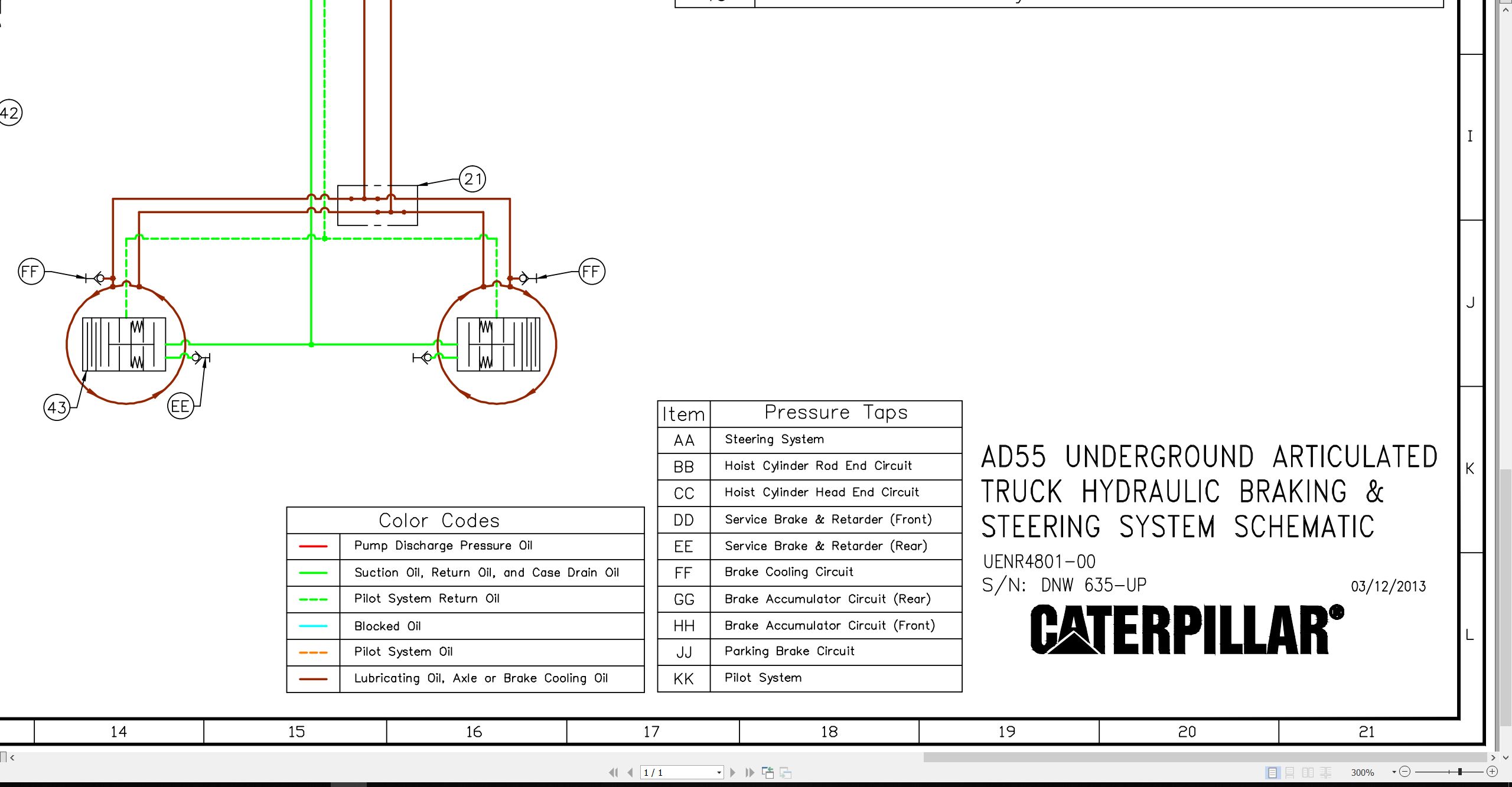 CAT Underground Articulated Truck AD55 Electrical Hydraulic Schematic (3)