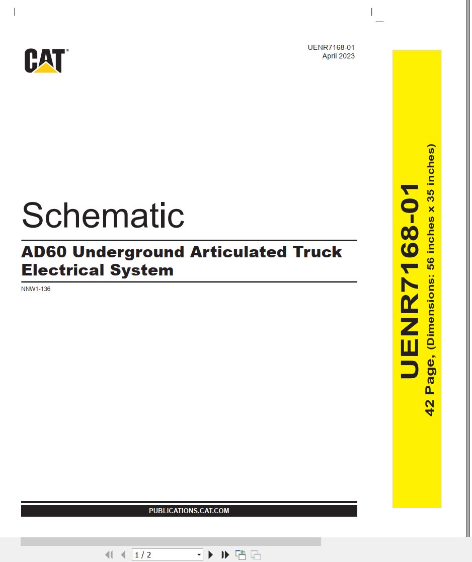 CAT Underground Articulated Truck AD60 Electrical Hydraulic Schematic (1)