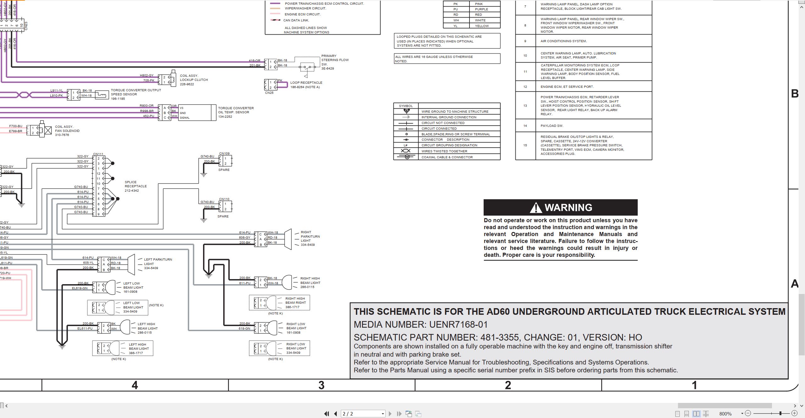 CAT Underground Articulated Truck AD60 Electrical Hydraulic Schematic (2)