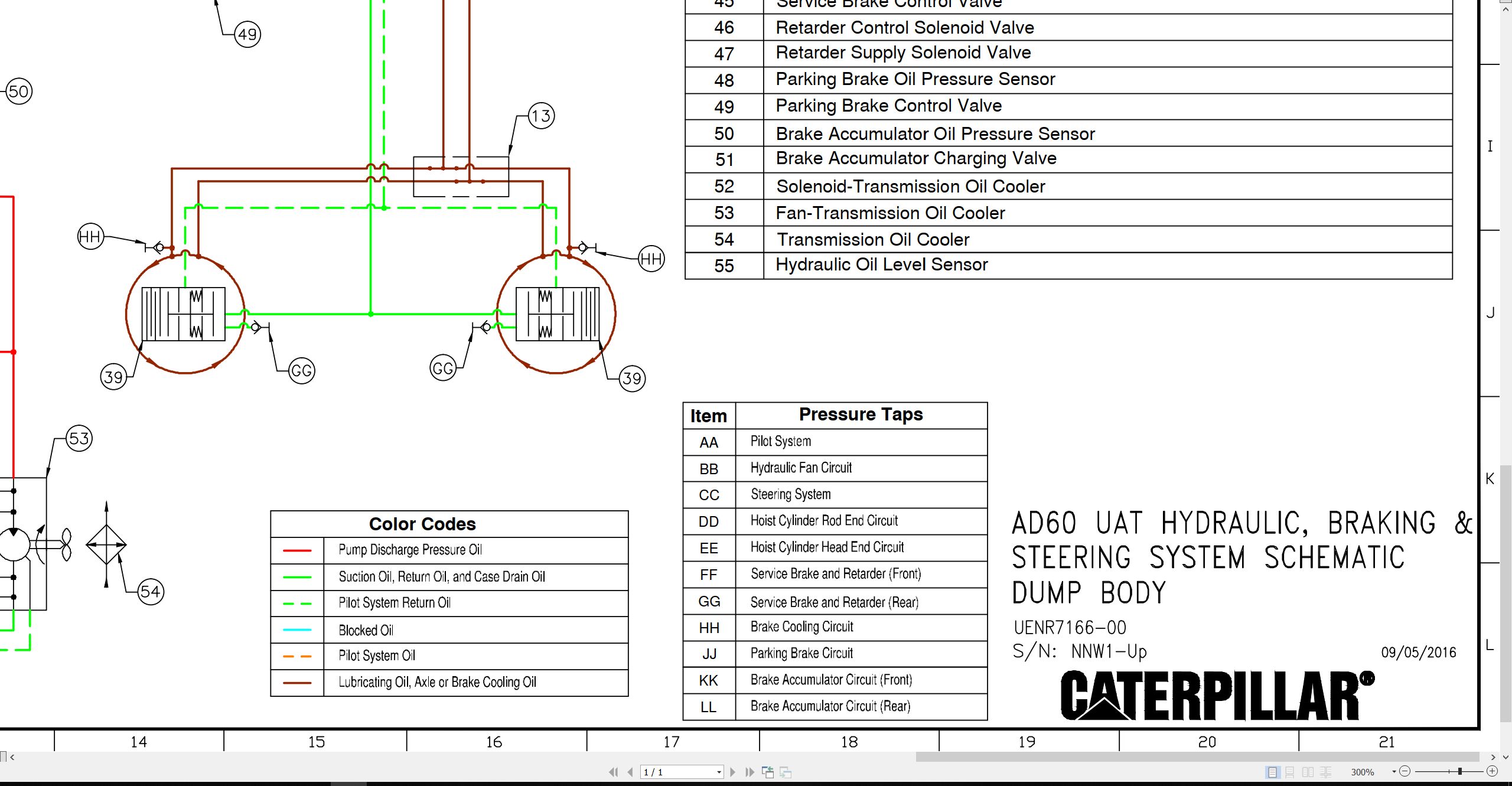 CAT Underground Articulated Truck AD60 UAT Hydraulic Schematic (2)
