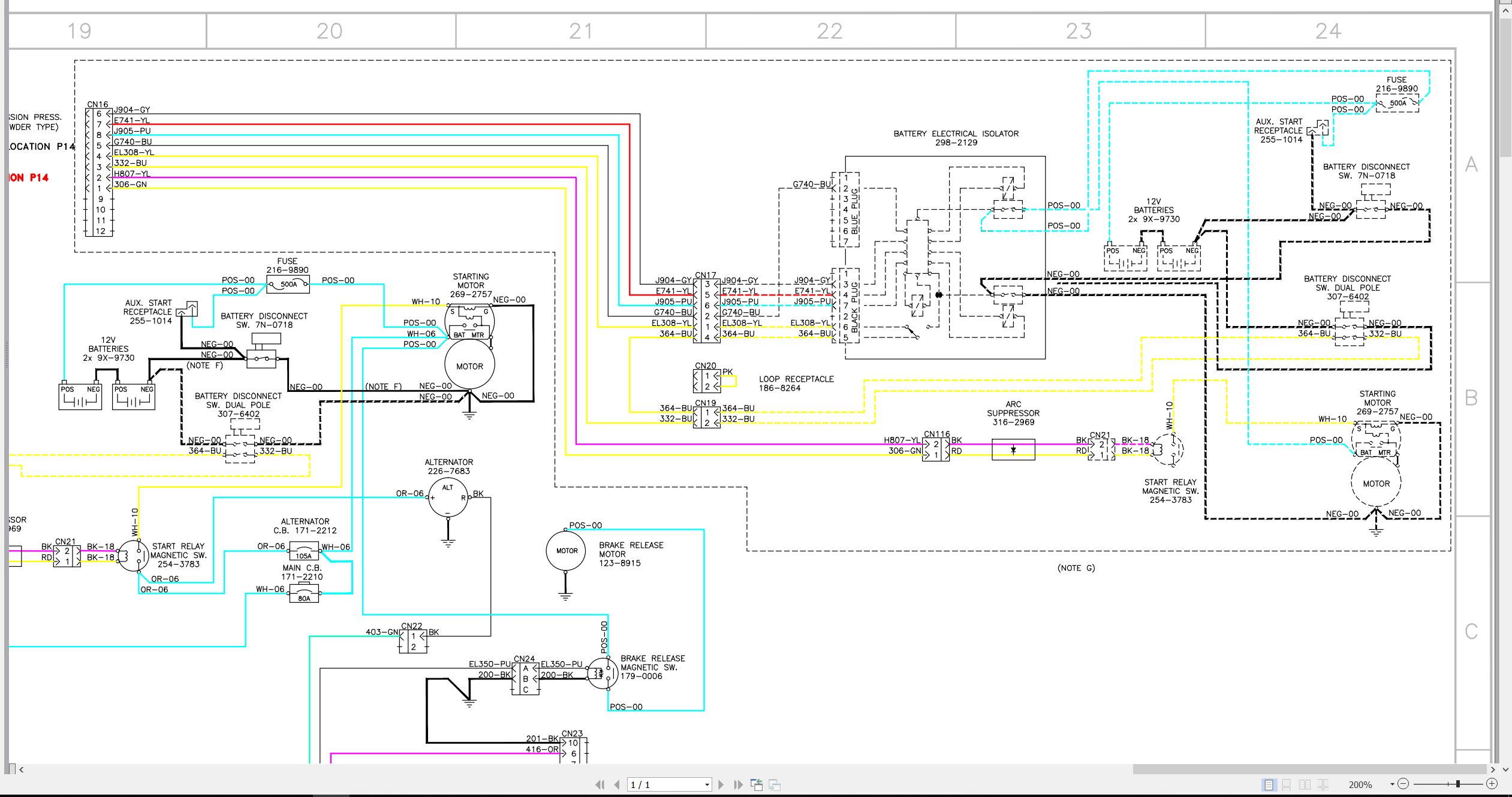 CAT Underground Articulated Truck AD60 UATs Electrical Schematic (2)