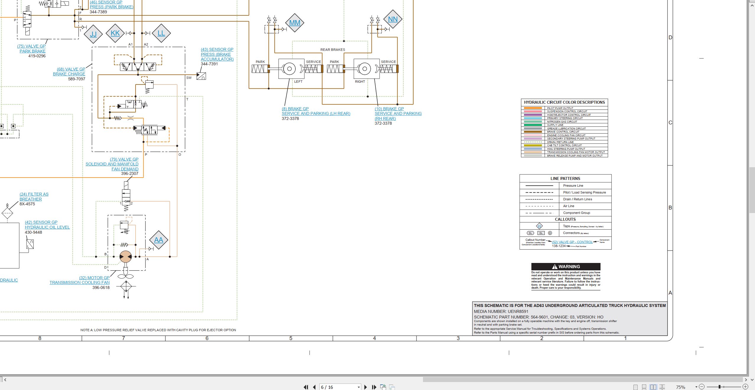 CAT Underground Articulated Truck AD63 Electrical Hydraulic Schematic (3)
