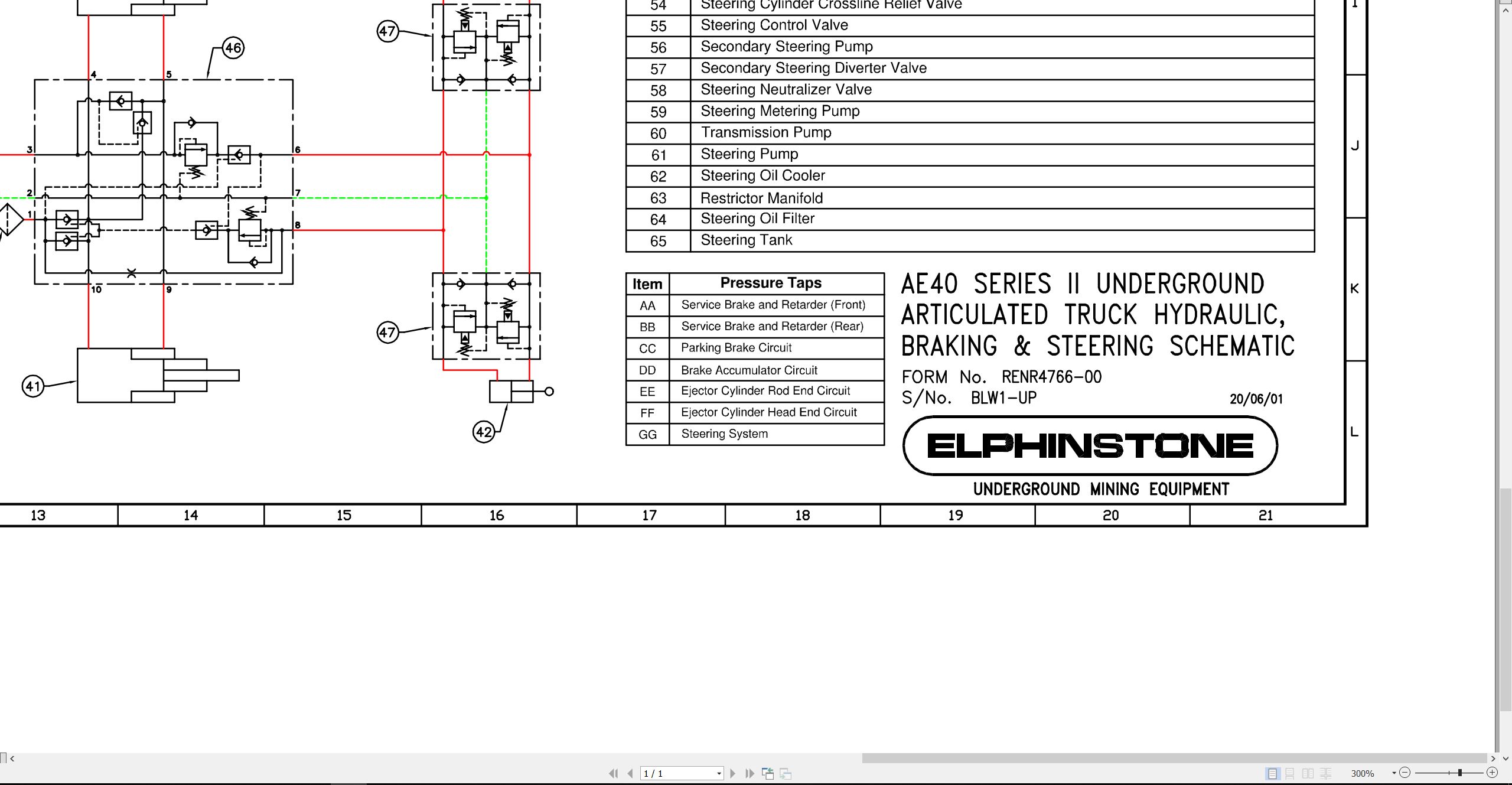 CAT Underground Articulated Truck AE40 II Hydraulic Schematic RENR4766 00 (1)