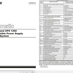CAT Uninterruptible Power Supply UPS 1000 1200 Electrical Schematic RENR8029 01 2005 (1)