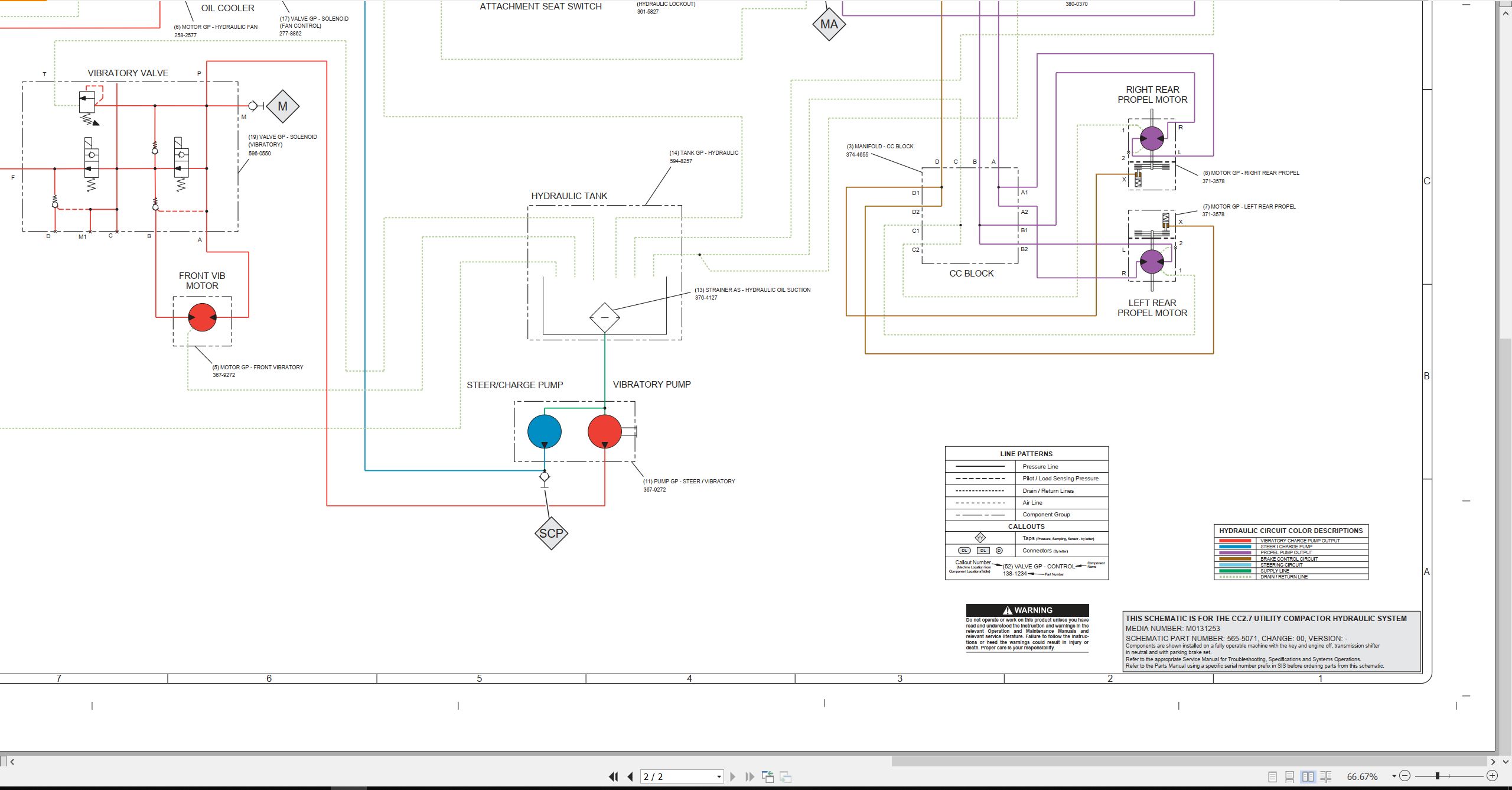 CAT Utility Compactor CC2.7 Electrical Hydraulic Schematic (3)