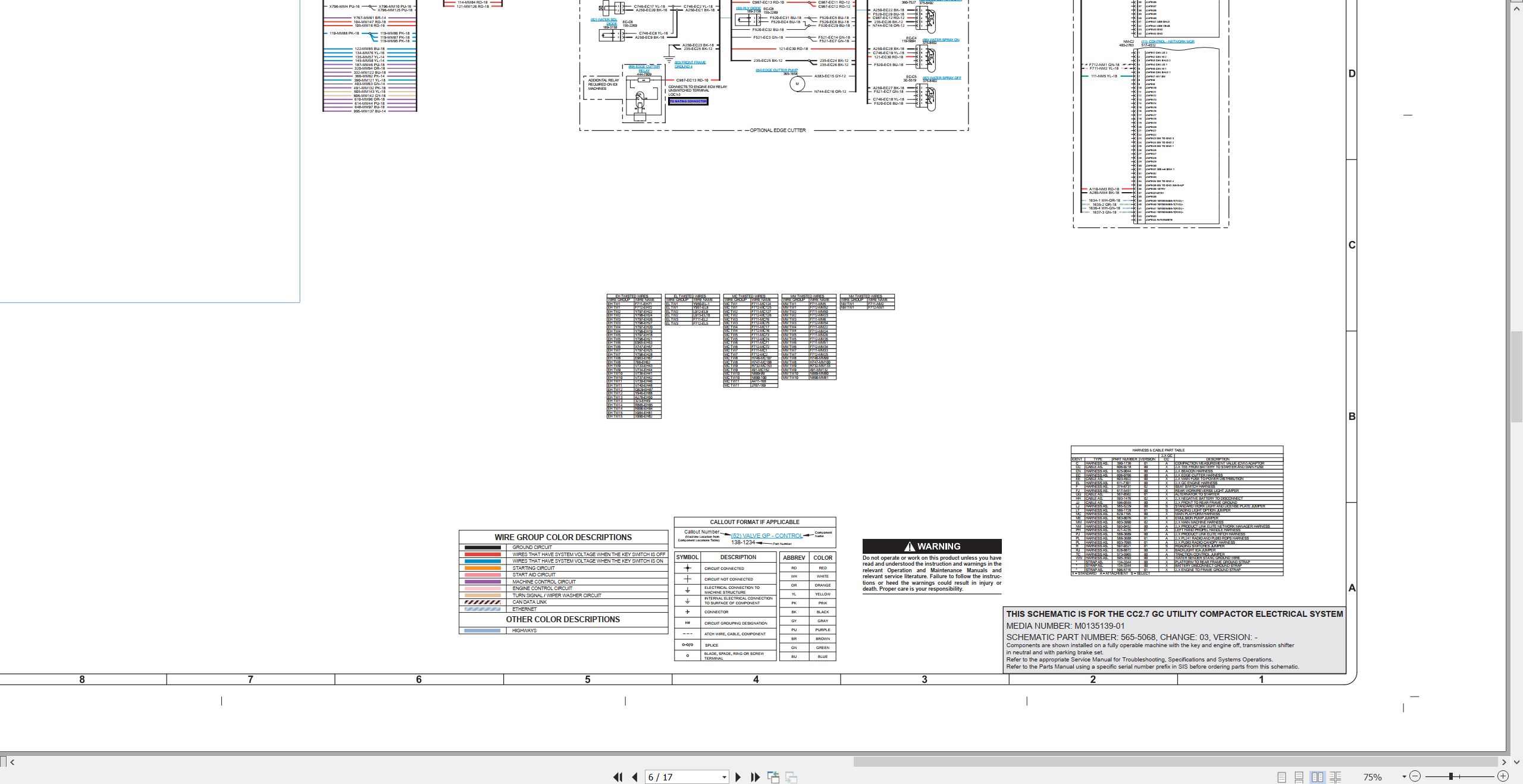 CAT Utility Compactor CC2.7 GC Electrical Hydraulic Schematic (2)
