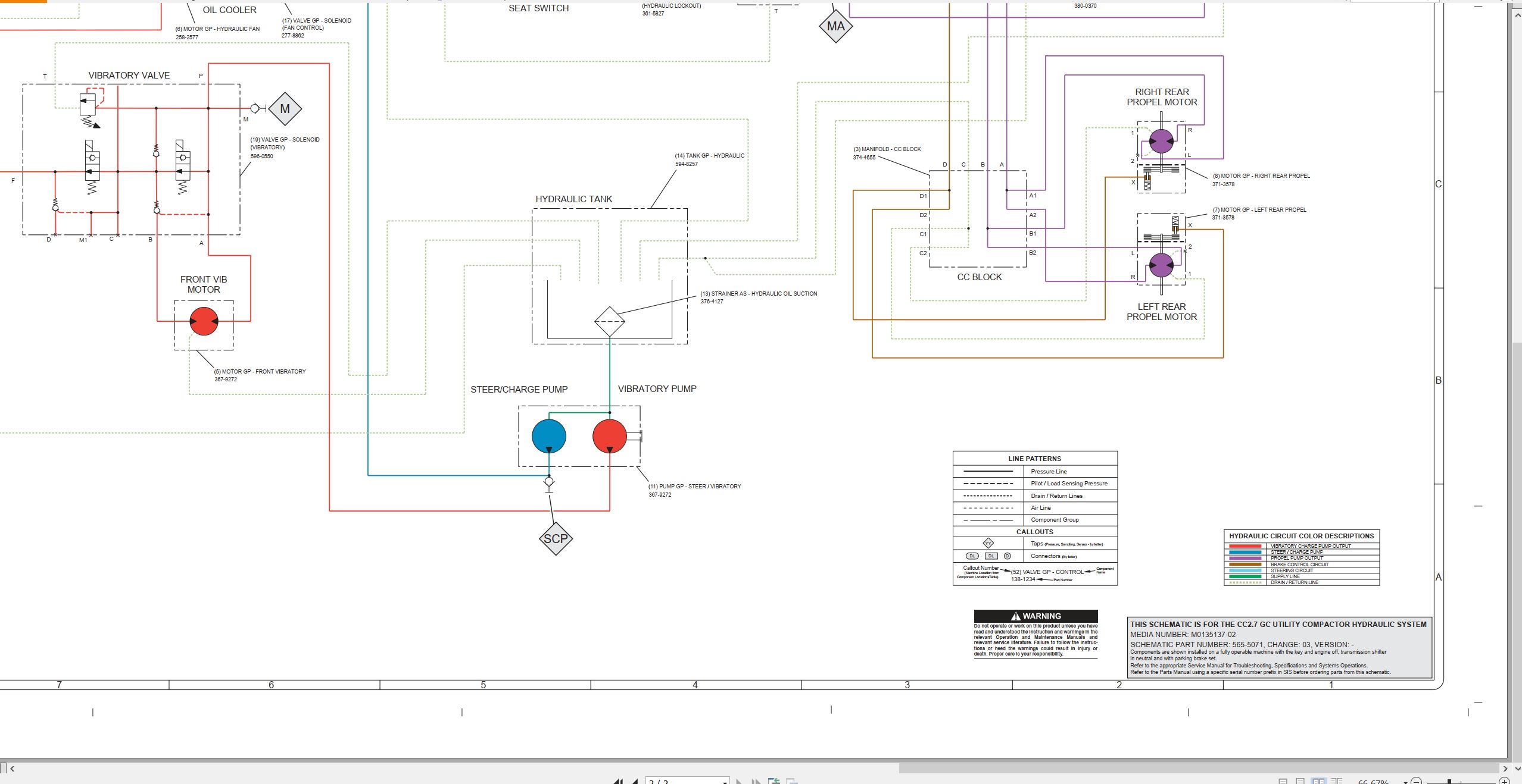CAT Utility Compactor CC2.7 GC Electrical Hydraulic Schematic (3)