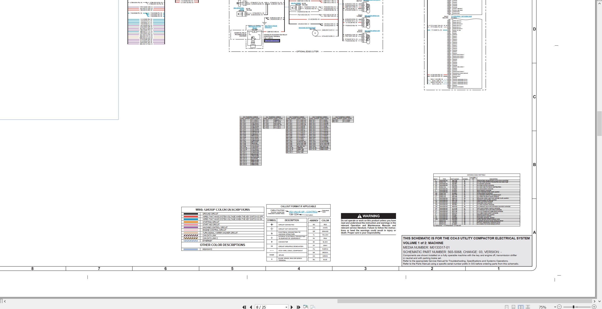 CAT Utility Compactor CC4.0 Electrical Schematic Hydraulic Schematic (2)