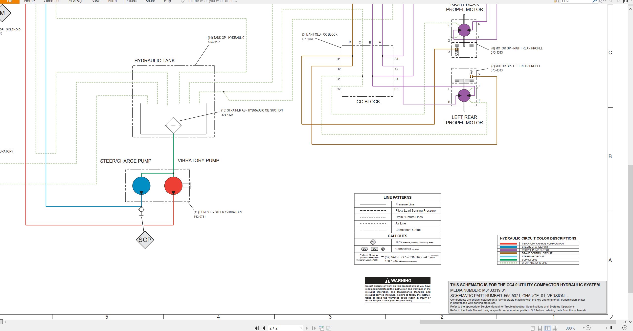 CAT Utility Compactor CC4.0 Electrical Schematic Hydraulic Schematic (3)