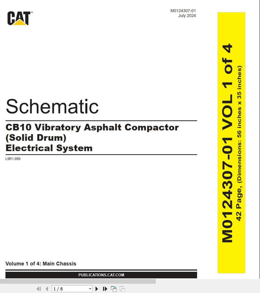 CAT Vibratory Asphalt Compactor CB10 Electrical Hydraulic Schematic (1)