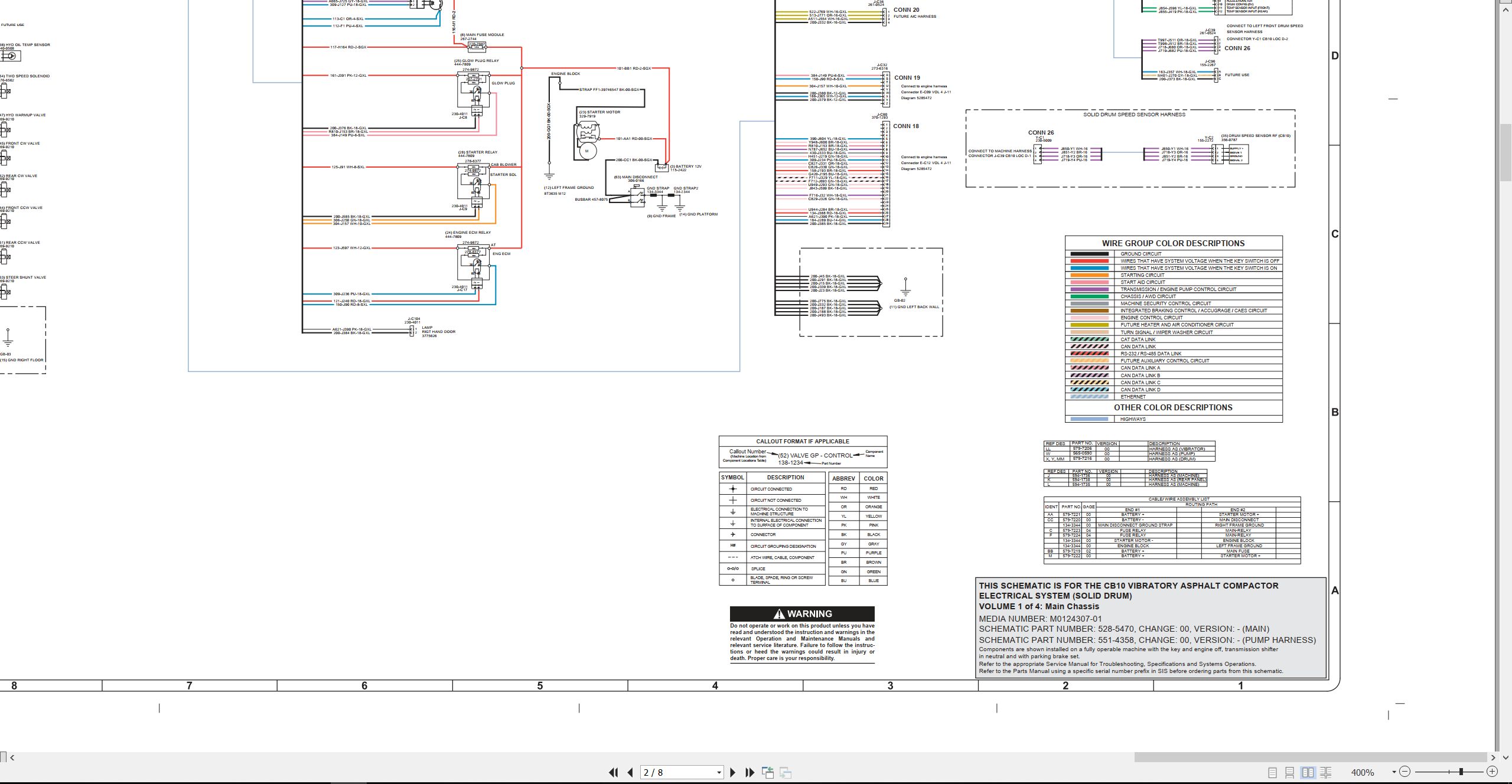 CAT Vibratory Asphalt Compactor CB10 Electrical Hydraulic Schematic (2)
