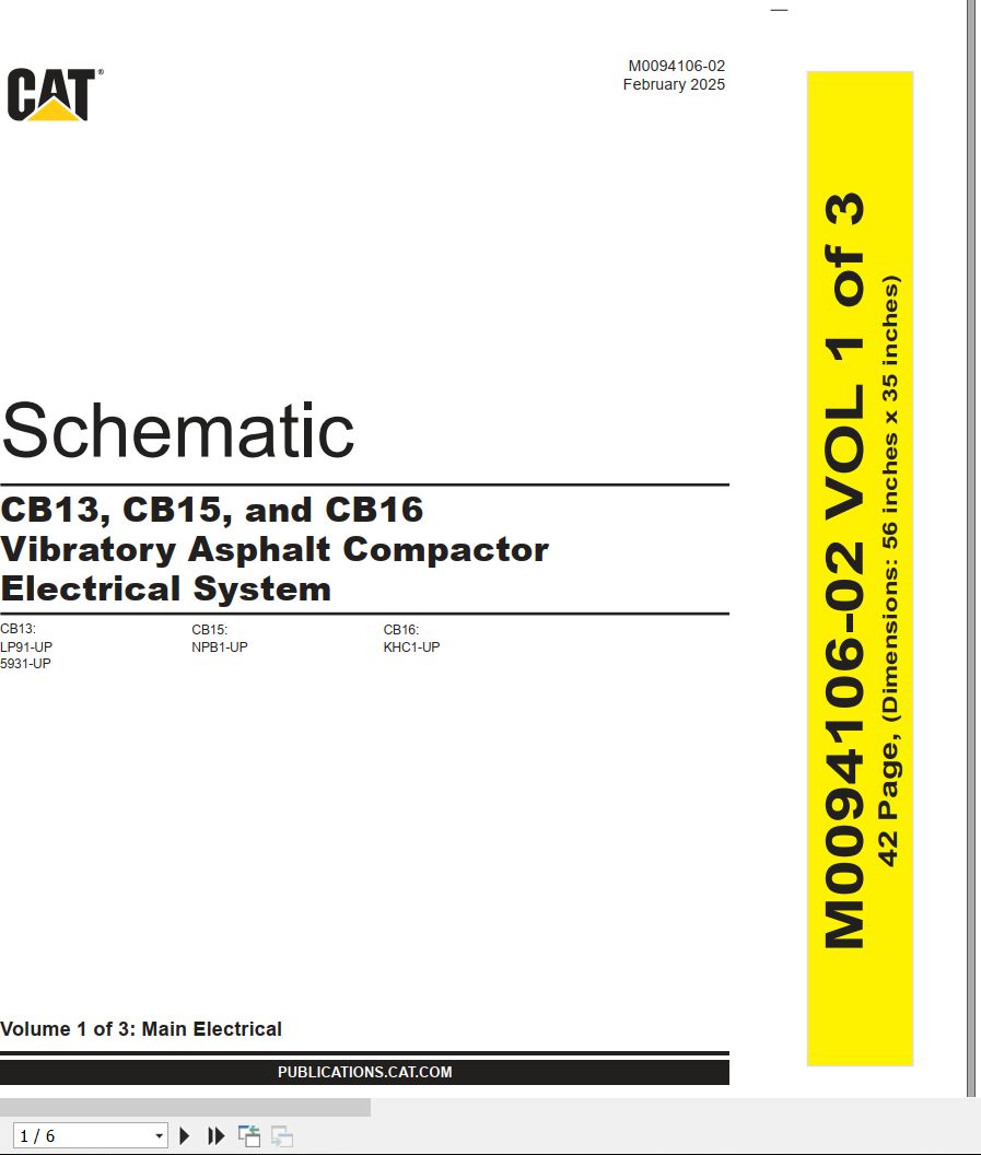 CAT Vibratory Asphalt Compactor CB13 Electrical Hydraulic Schematic (1)