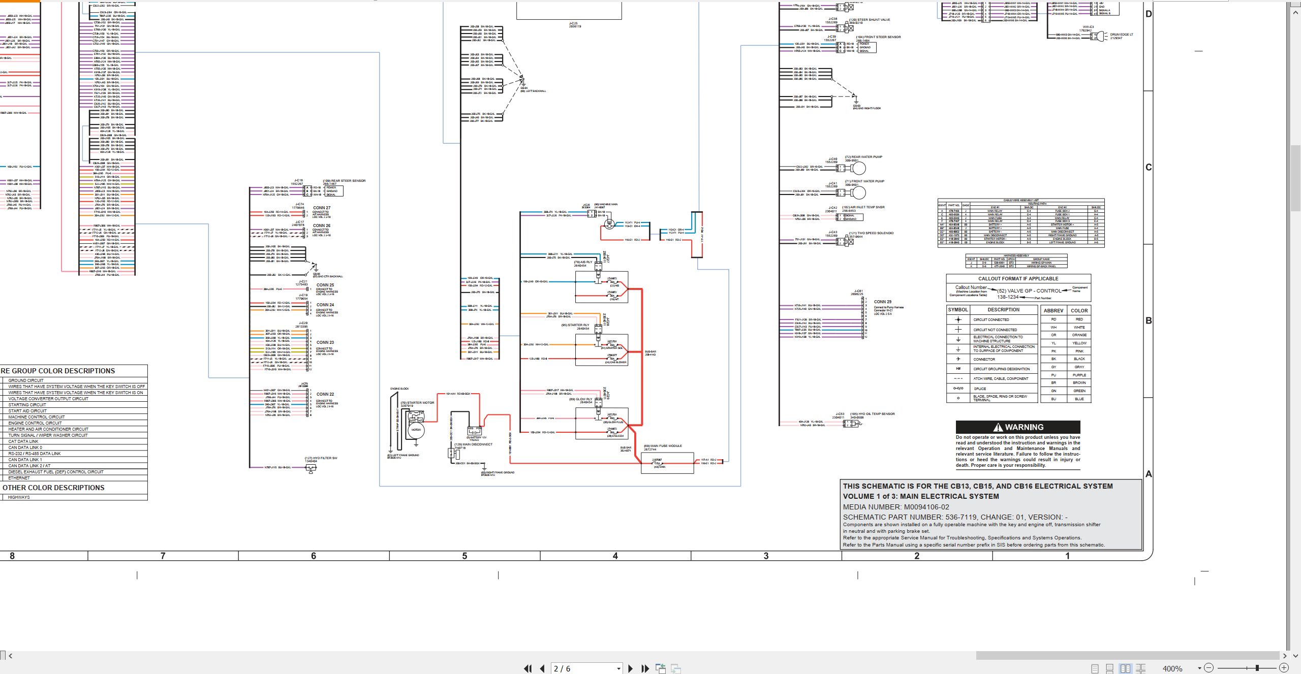 CAT Vibratory Asphalt Compactor CB13 Electrical Hydraulic Schematic (2)