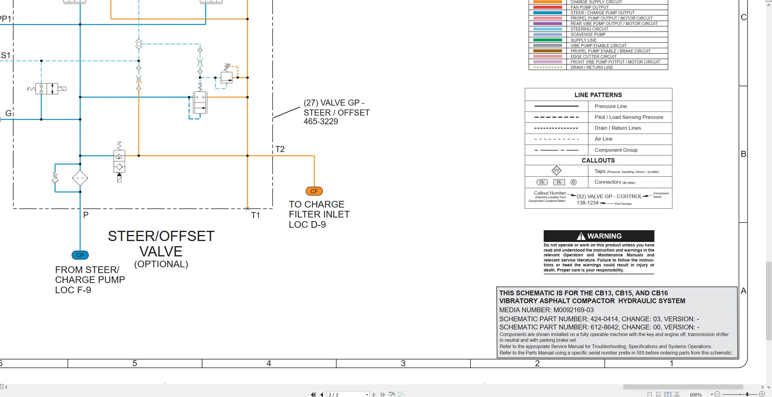 CAT Vibratory Asphalt Compactor CB13 Electrical Hydraulic Schematic (3)