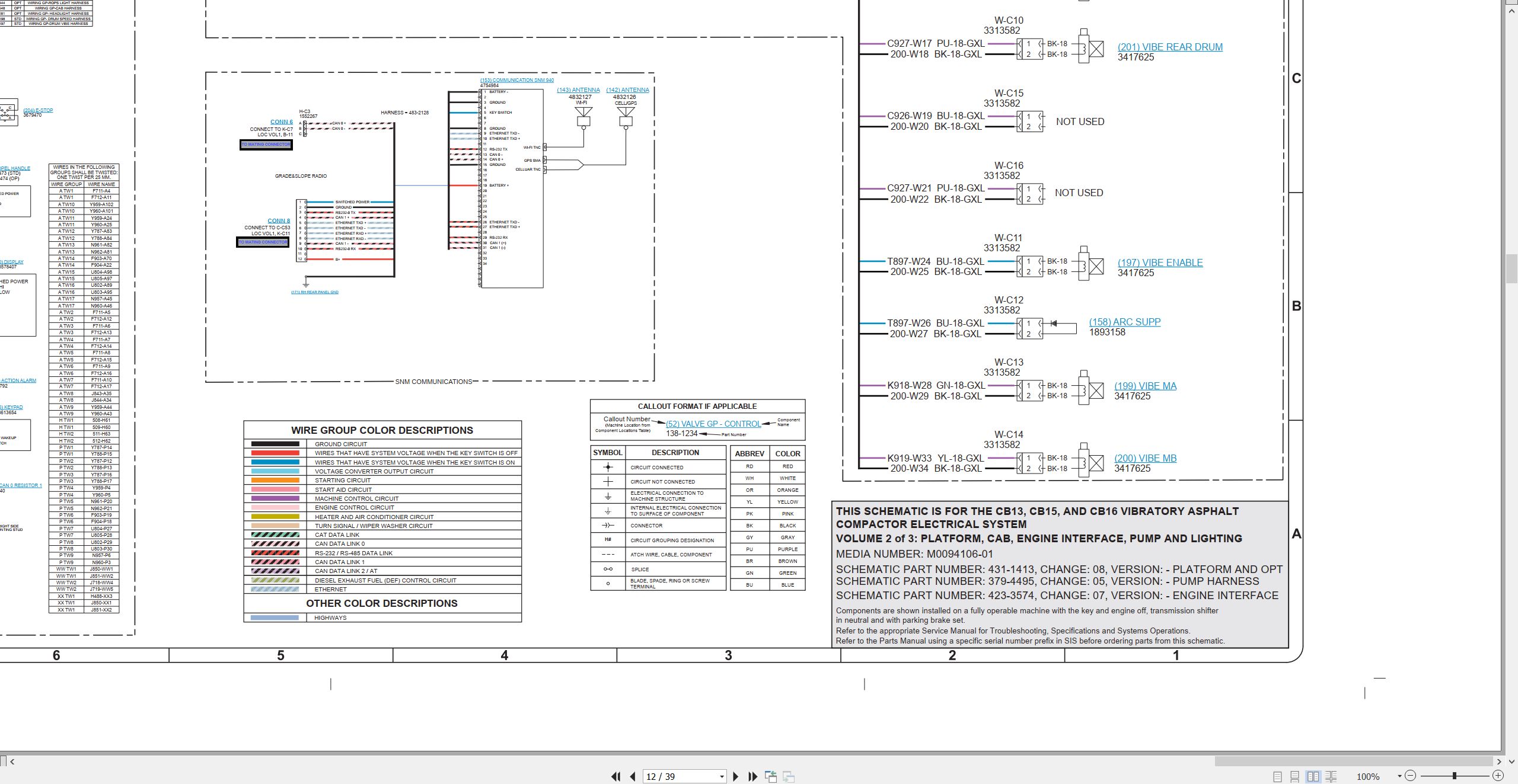 CAT Vibratory Asphalt Compactor CB15 Electrical Hydraulic Schematic (2)