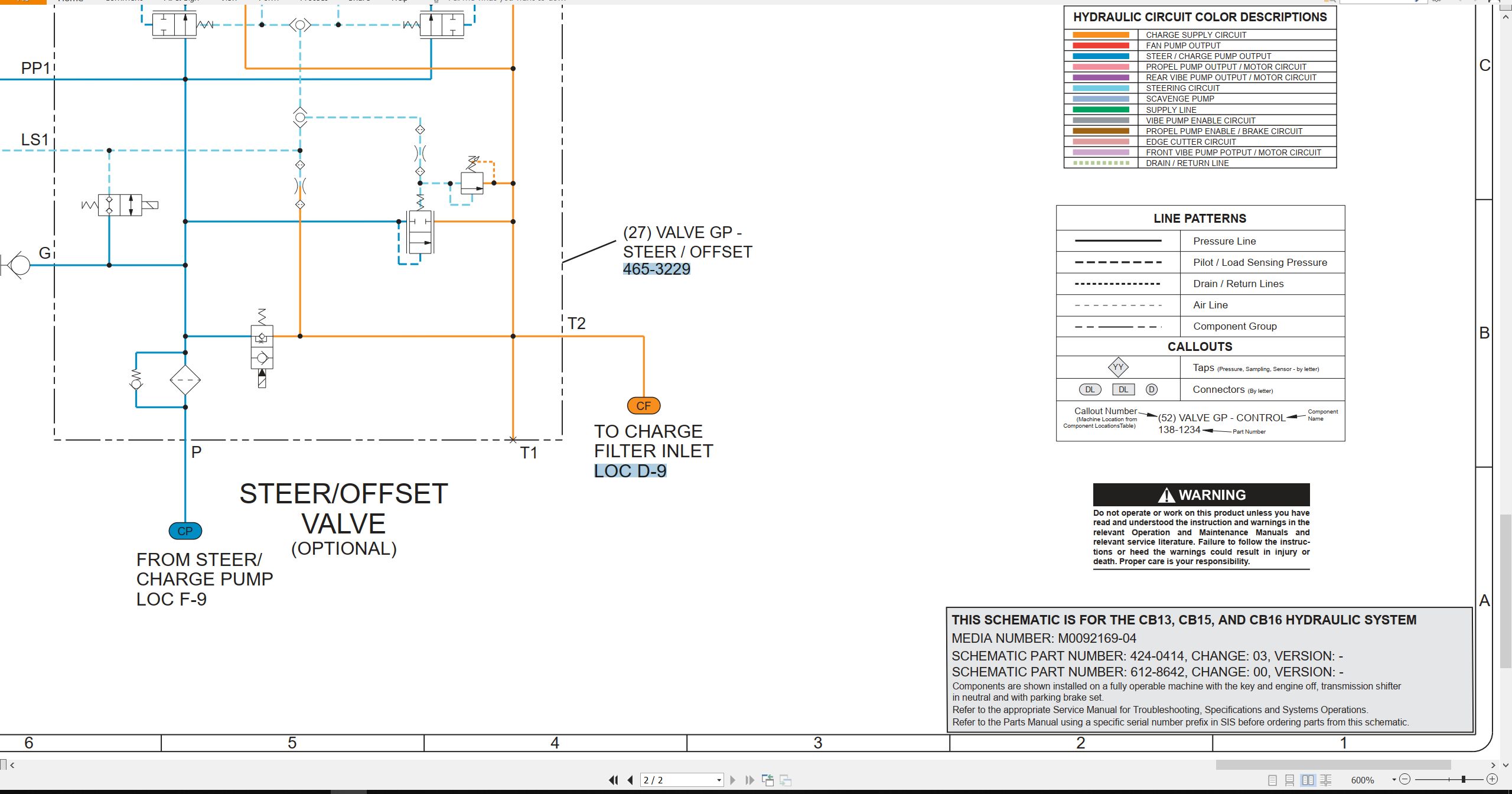 CAT Vibratory Asphalt Compactor CB15 Electrical Hydraulic Schematic (3)