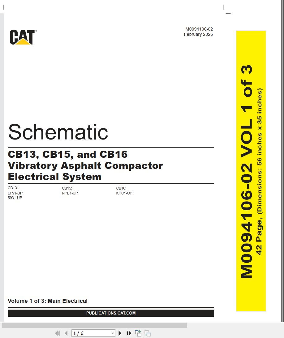 CAT Vibratory Asphalt Compactor CB16 Electrical Hydraulic Schematic (1)