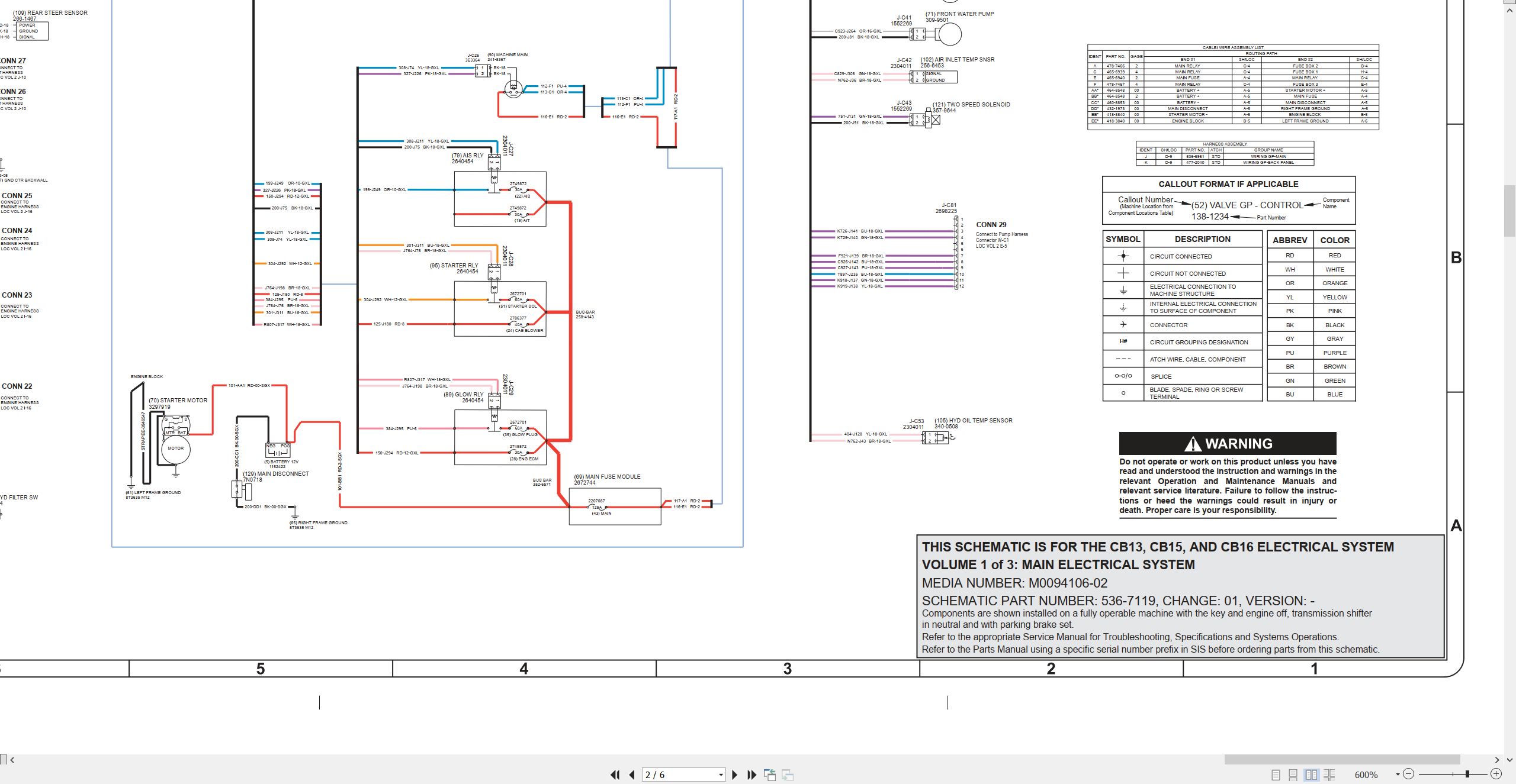 CAT Vibratory Asphalt Compactor CB16 Electrical Hydraulic Schematic (2)
