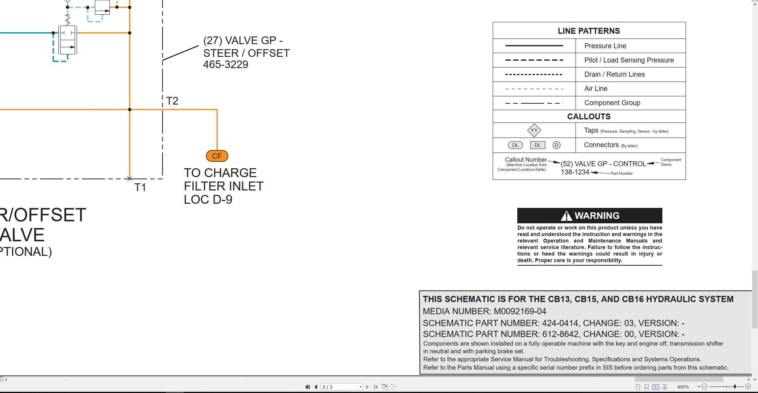 CAT Vibratory Asphalt Compactor CB16 Electrical Hydraulic Schematic (3)