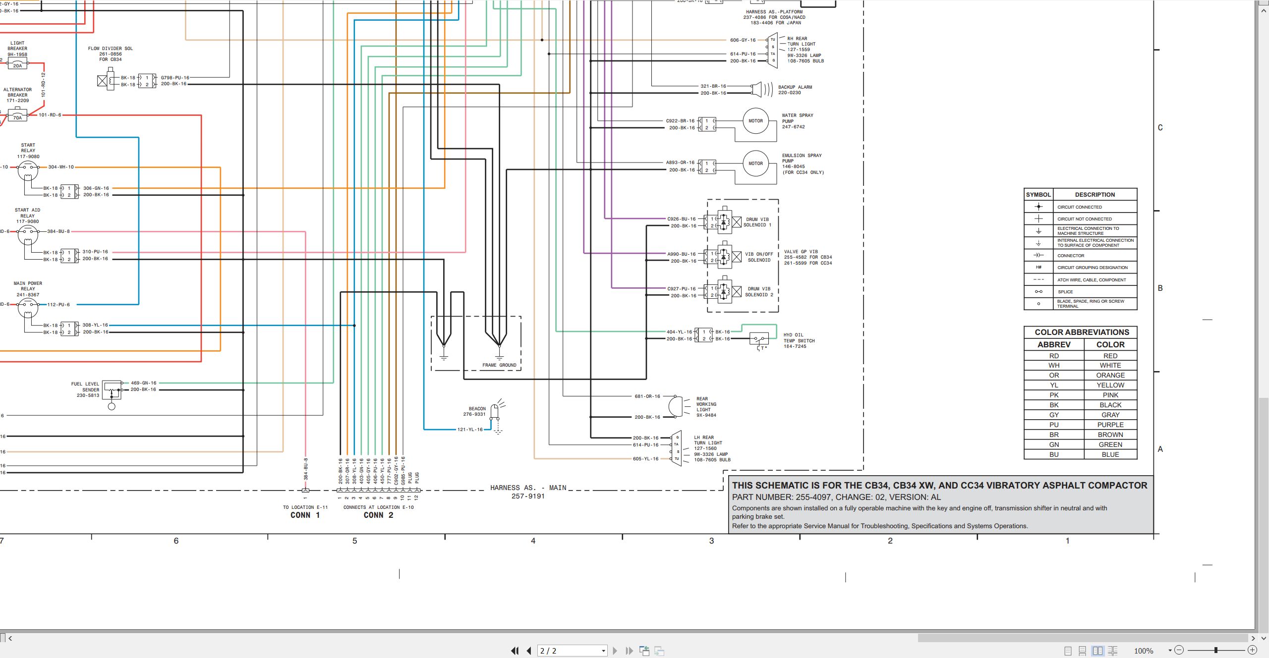CAT Vibratory Asphalt Compactor CB34 Electrical Hydraulic Schematic (2)