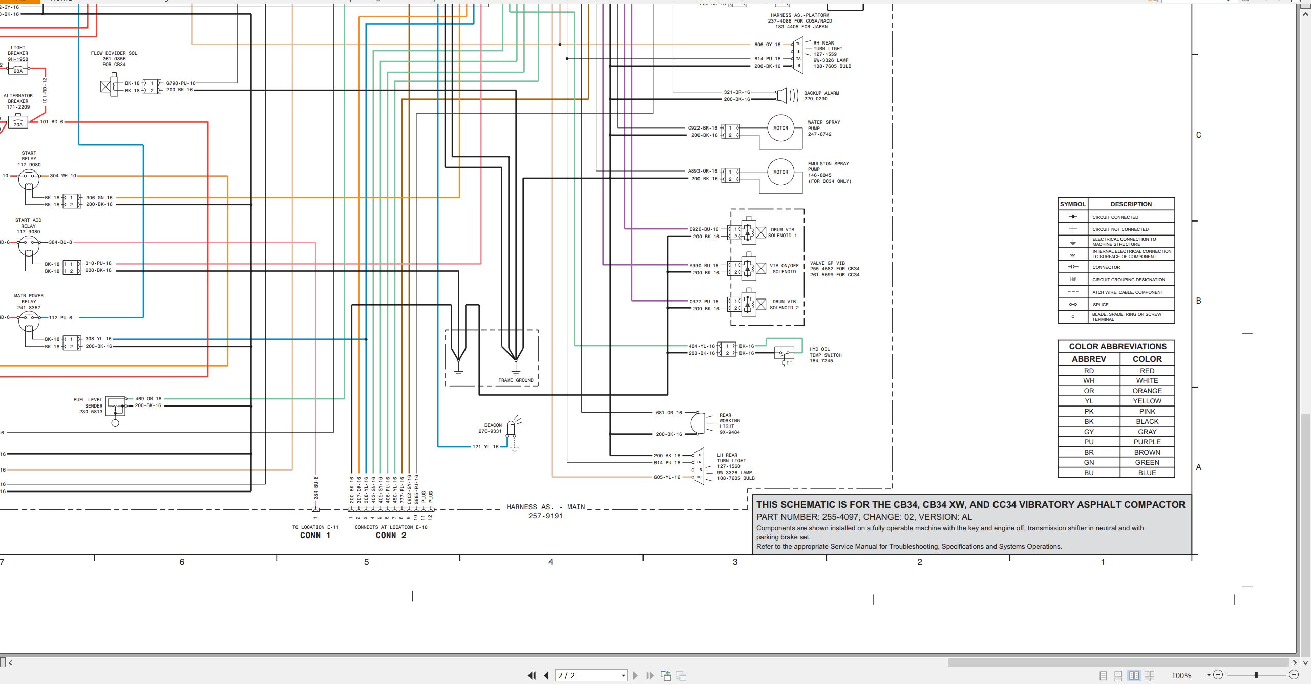 CAT Vibratory Asphalt Compactor CB34 XW Electrical Hydraulic Schematic (2)