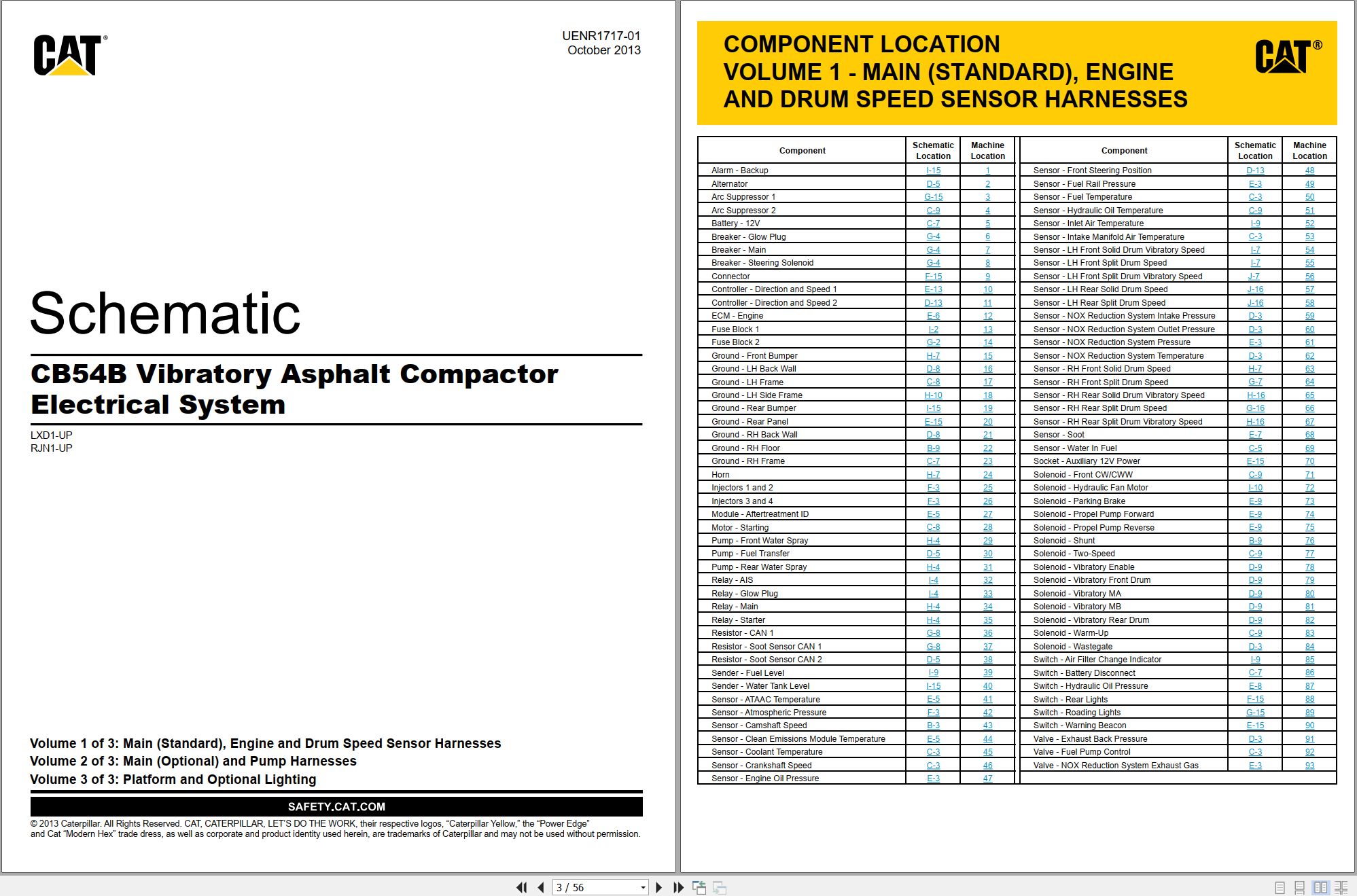 CAT Vibratory Asphalt Compactor CB54B Electrical Hydraulic Schematic (1)