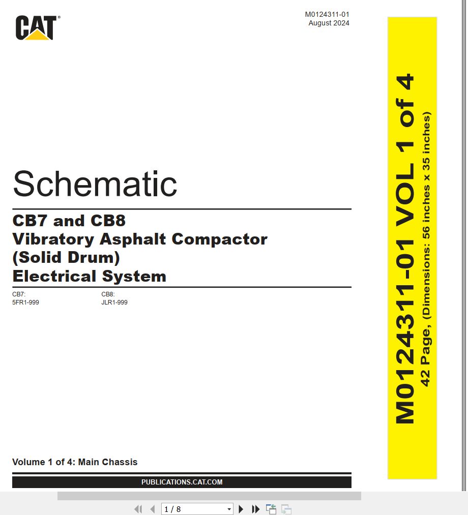 CAT Vibratory Asphalt Compactor CB8 Electrical Hydraulic Schematic (1)