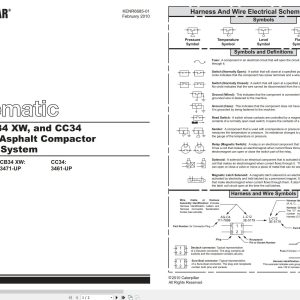 CAT Vibratory Asphalt Compactor CC34 Electrical Schematic Hydraulic Schematic (1)