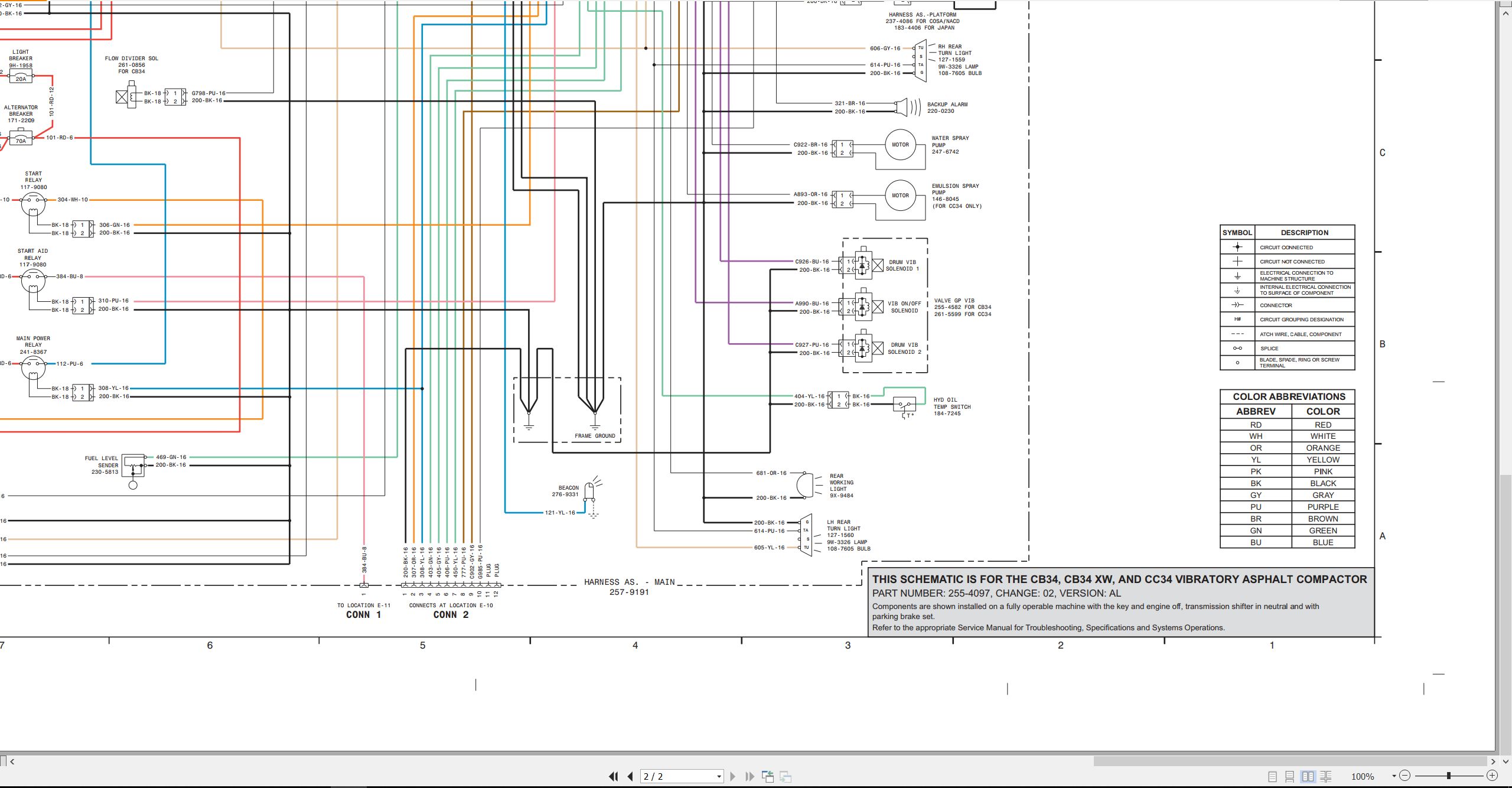 CAT Vibratory Asphalt Compactor CC34 Electrical Schematic Hydraulic Schematic (2)