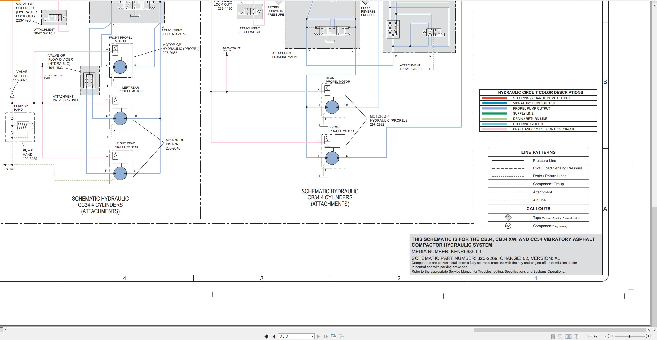 CAT Vibratory Asphalt Compactor CC34 Electrical Schematic Hydraulic Schematic (3)