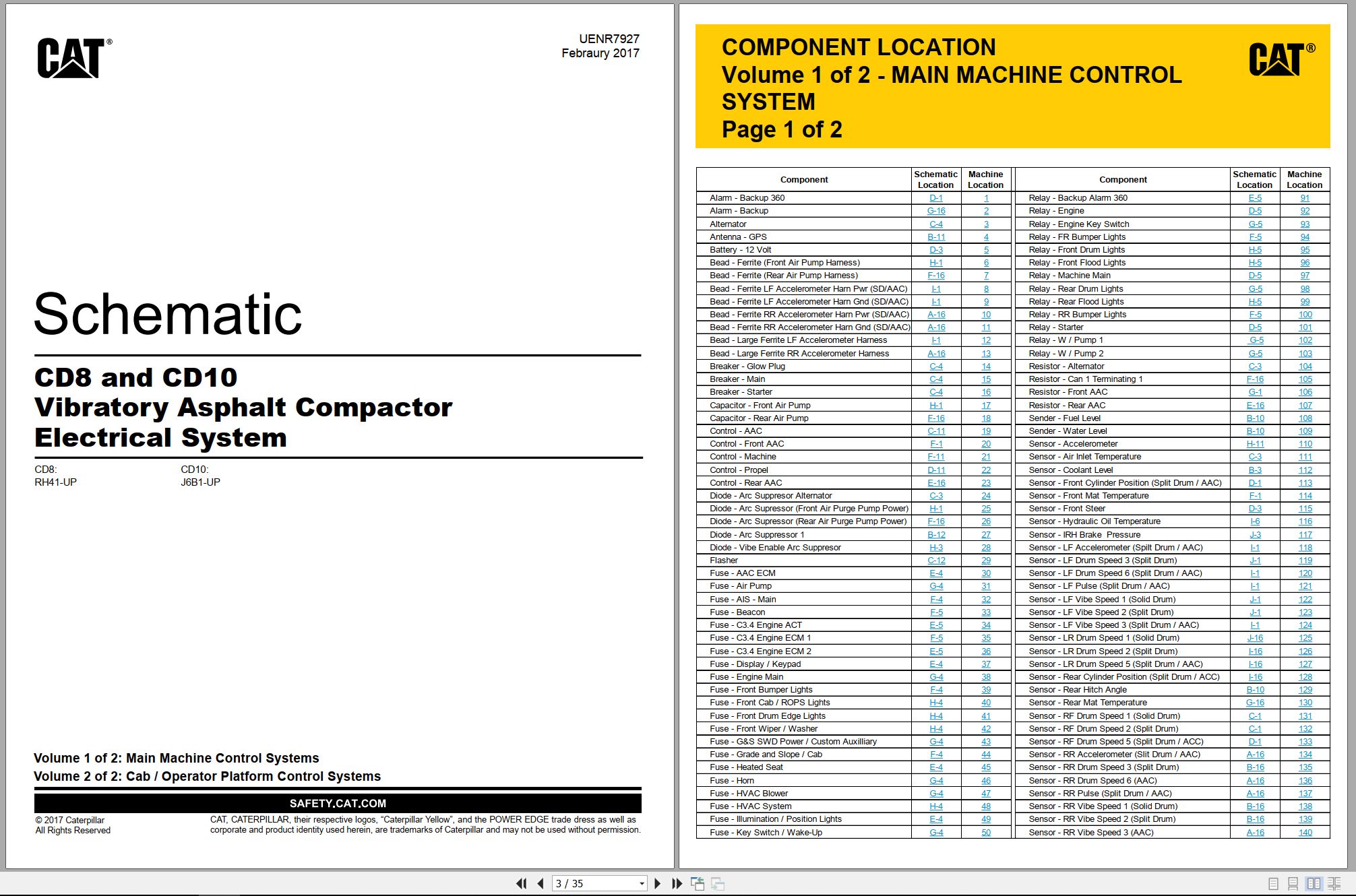 CAT Vibratory Asphalt Compactor CD10 Electrical Hydraulic Schematic (1)