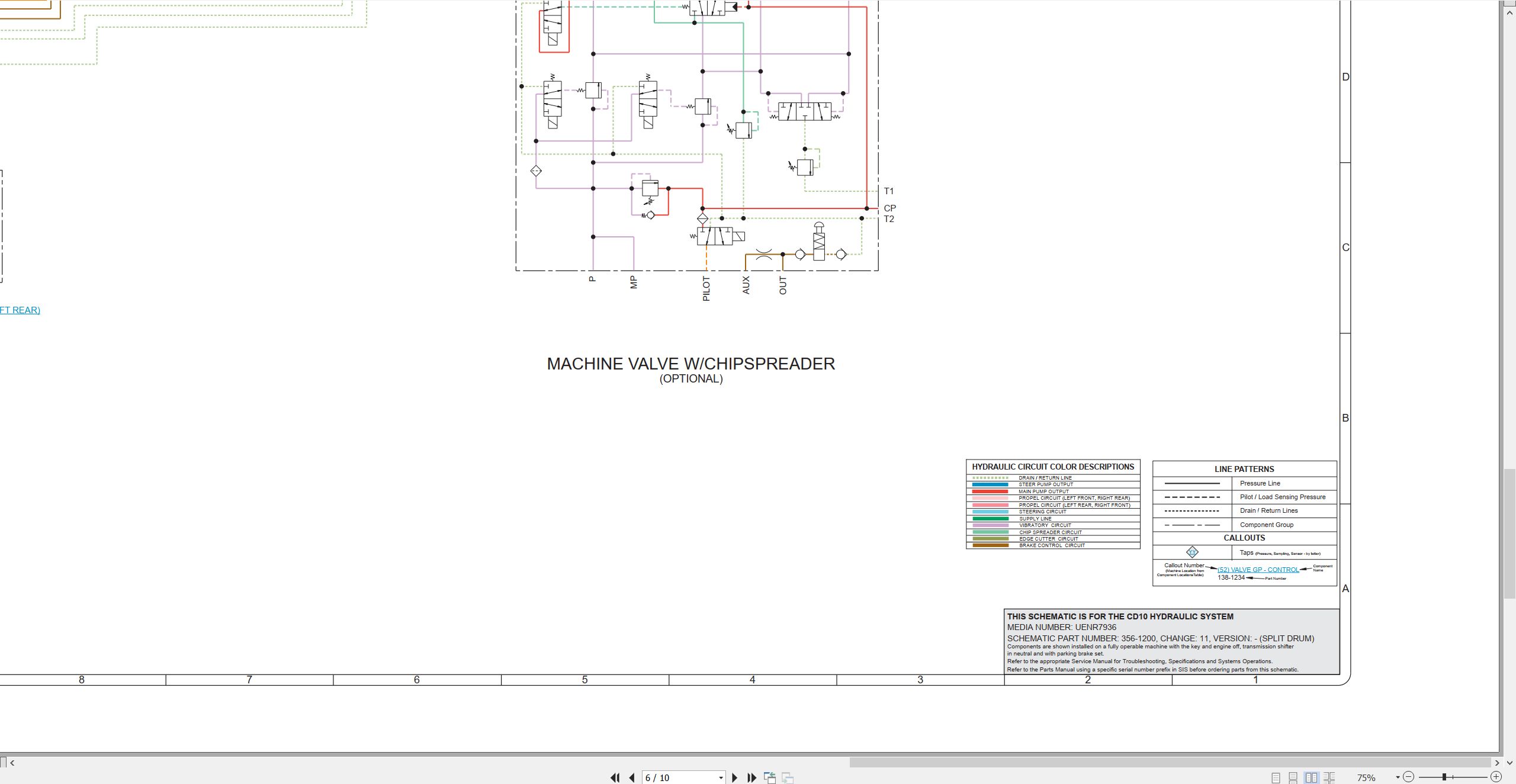 CAT Vibratory Asphalt Compactor CD10 Electrical Hydraulic Schematic (3)