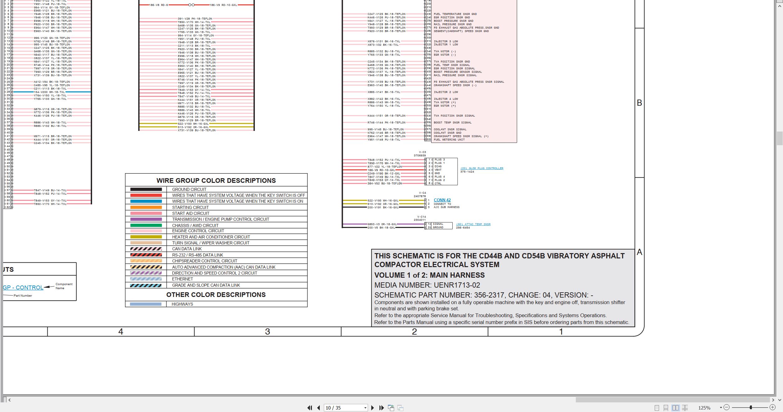 CAT Vibratory Asphalt Compactor CD44B Electrical Hydraulic Schematic (2)