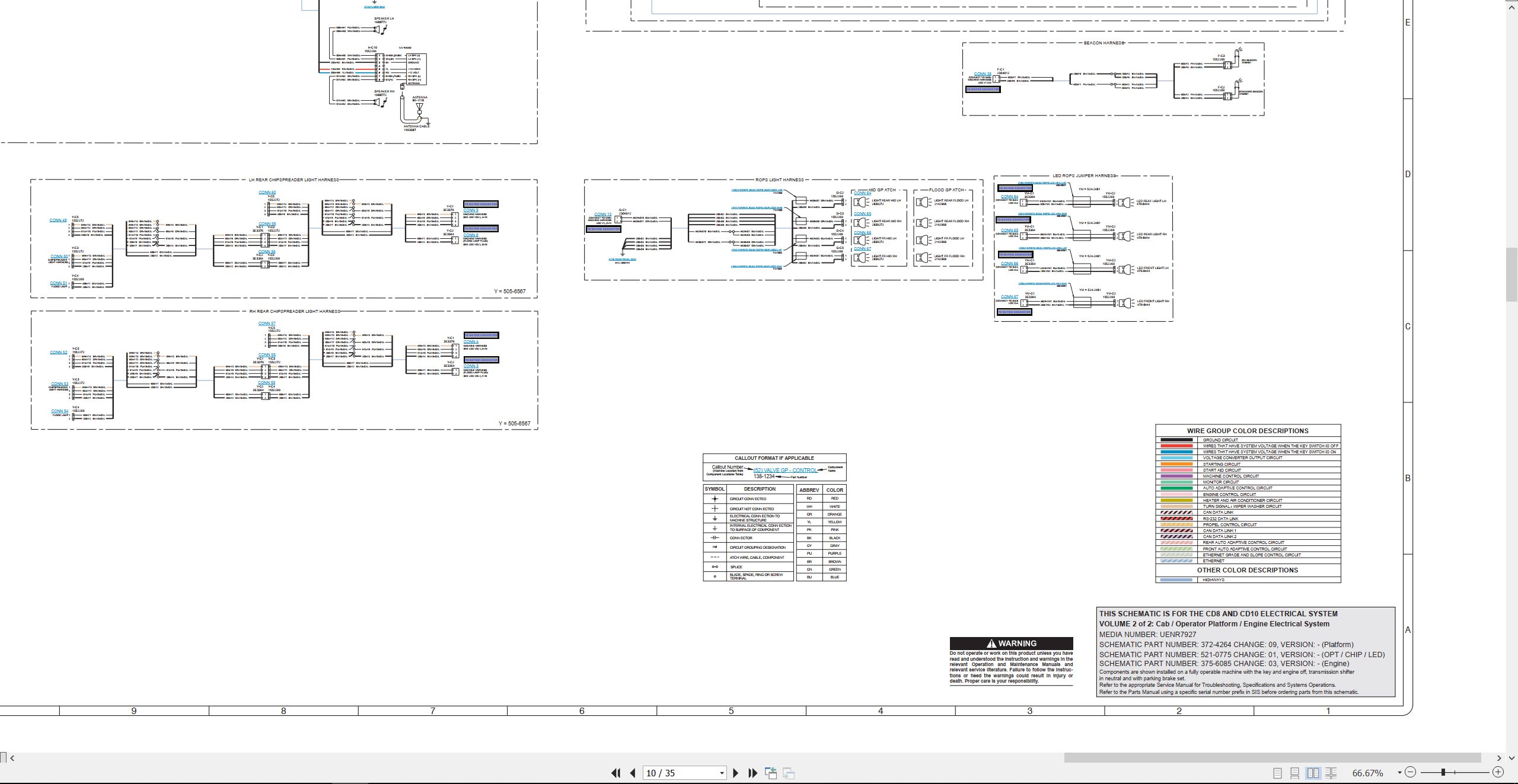 CAT Vibratory Asphalt Compactor CD8 Electrical Hydraulic Schematic (2)