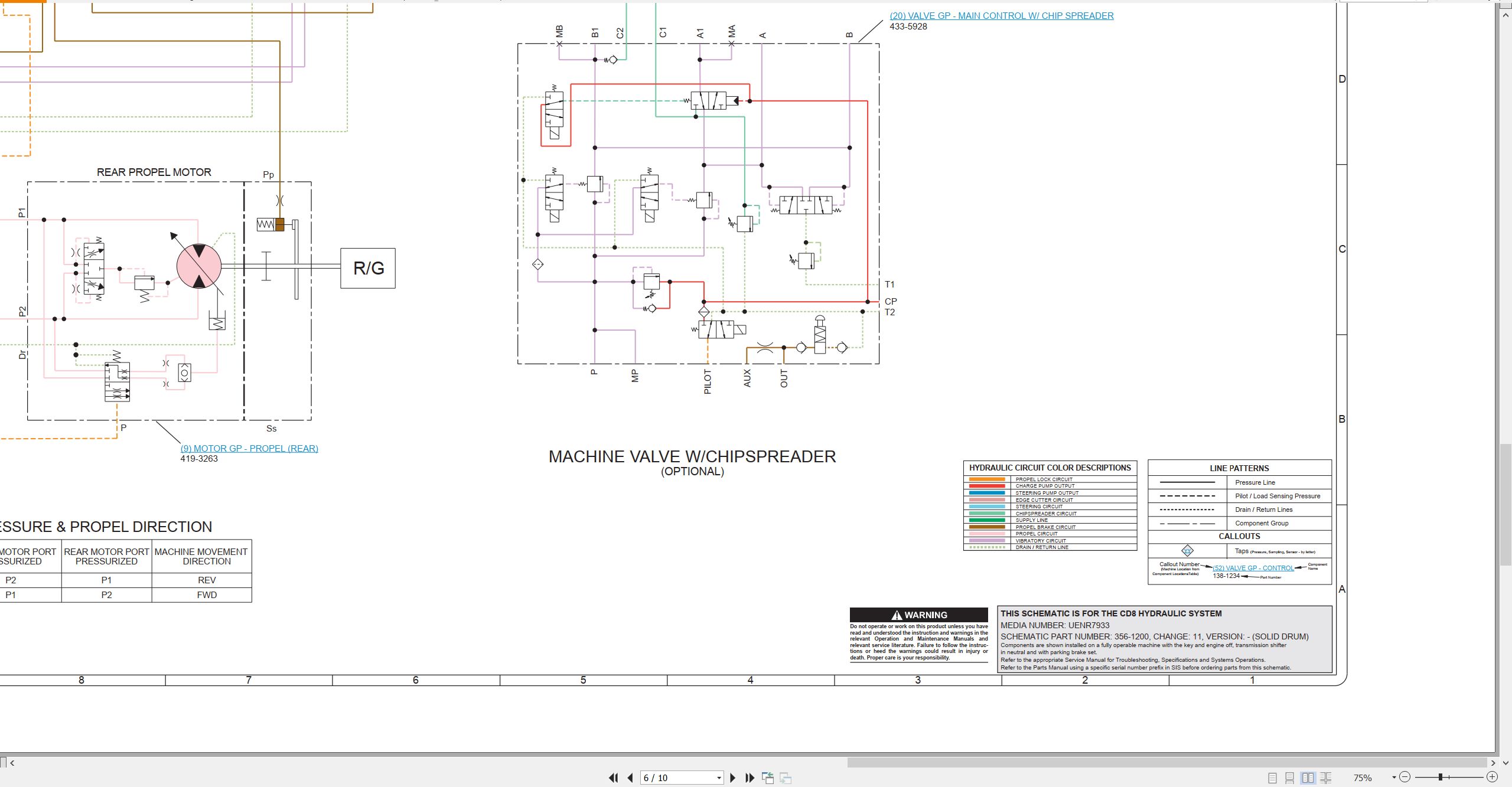 CAT Vibratory Asphalt Compactor CD8 Electrical Hydraulic Schematic (3)