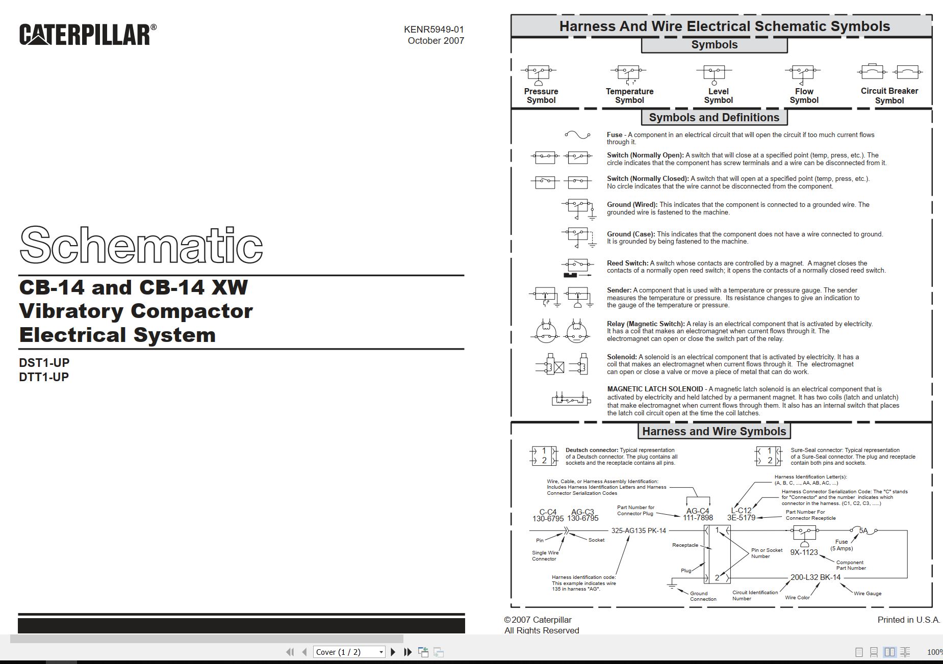 CAT Vibratory Compactor CB 14 Electrical Hydraulic Schematic (1)
