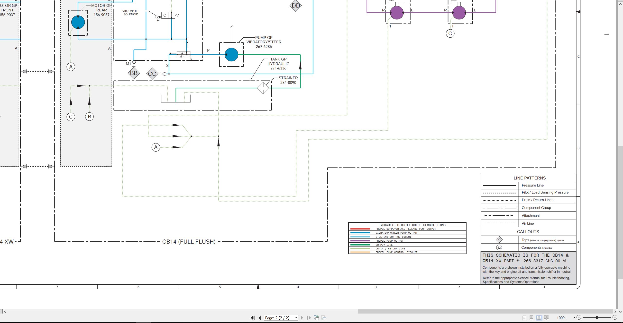CAT Vibratory Compactor CB 14 Electrical Hydraulic Schematic (3)