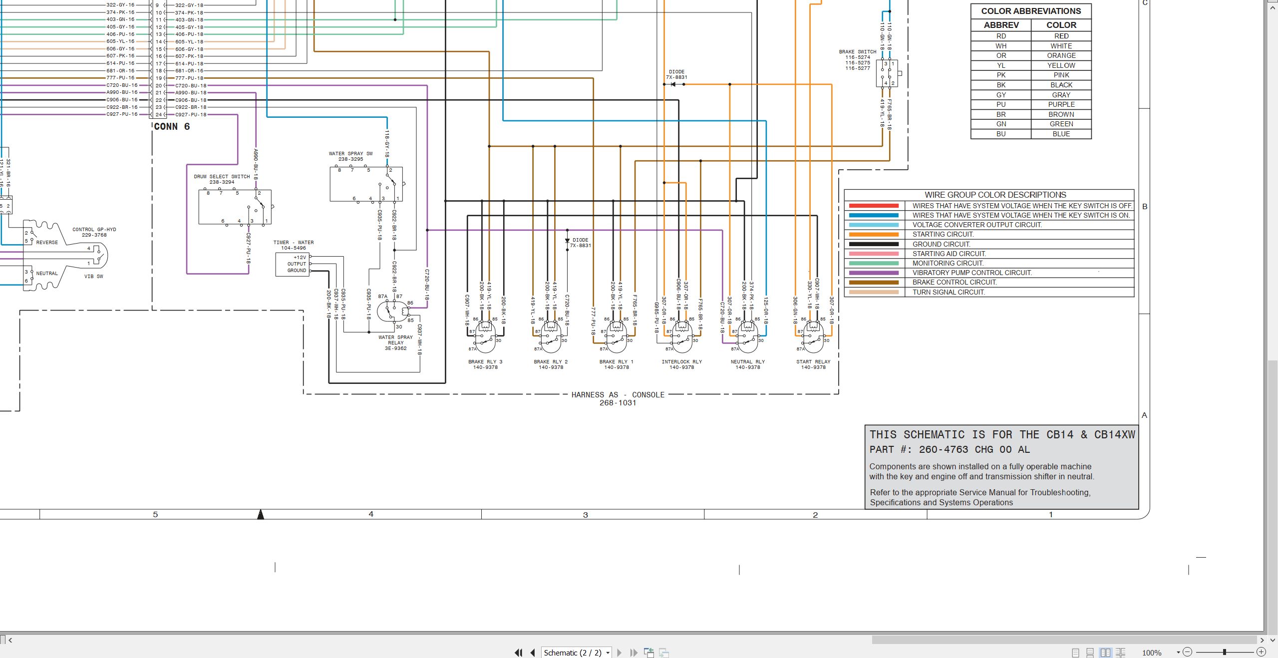 CAT Vibratory Compactor CB 14 XW Electrical Hydraulic Schematic (2)