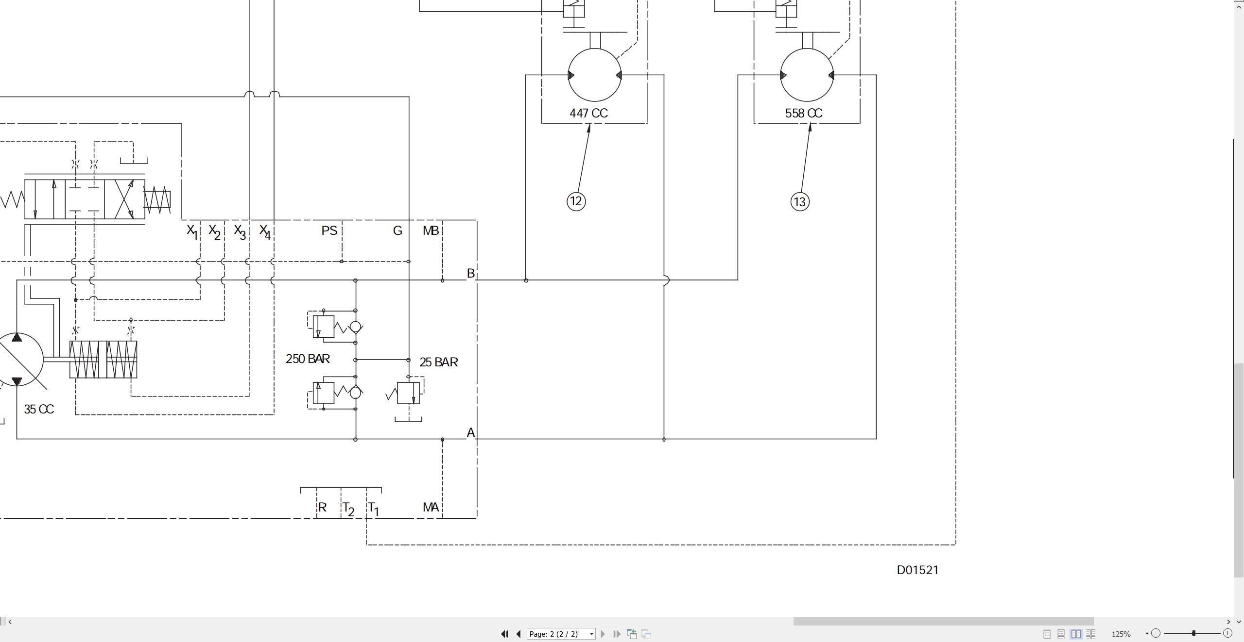 CAT Vibratory Compactor CB 214C Electrical Hydraulic Schematic (3)